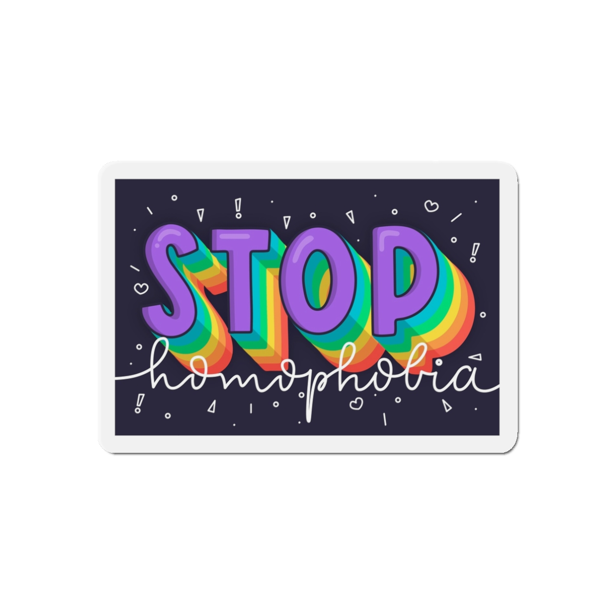 Stop Homophobia Concept Die Cut Magnets - Image 4