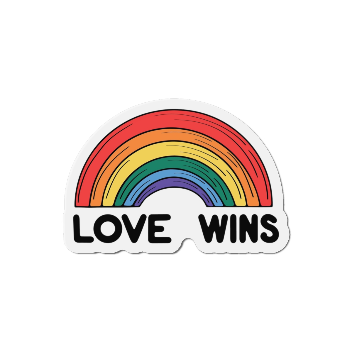 Love Wins Rainbow Pride Illustration Die Cut Magnets - Image 7