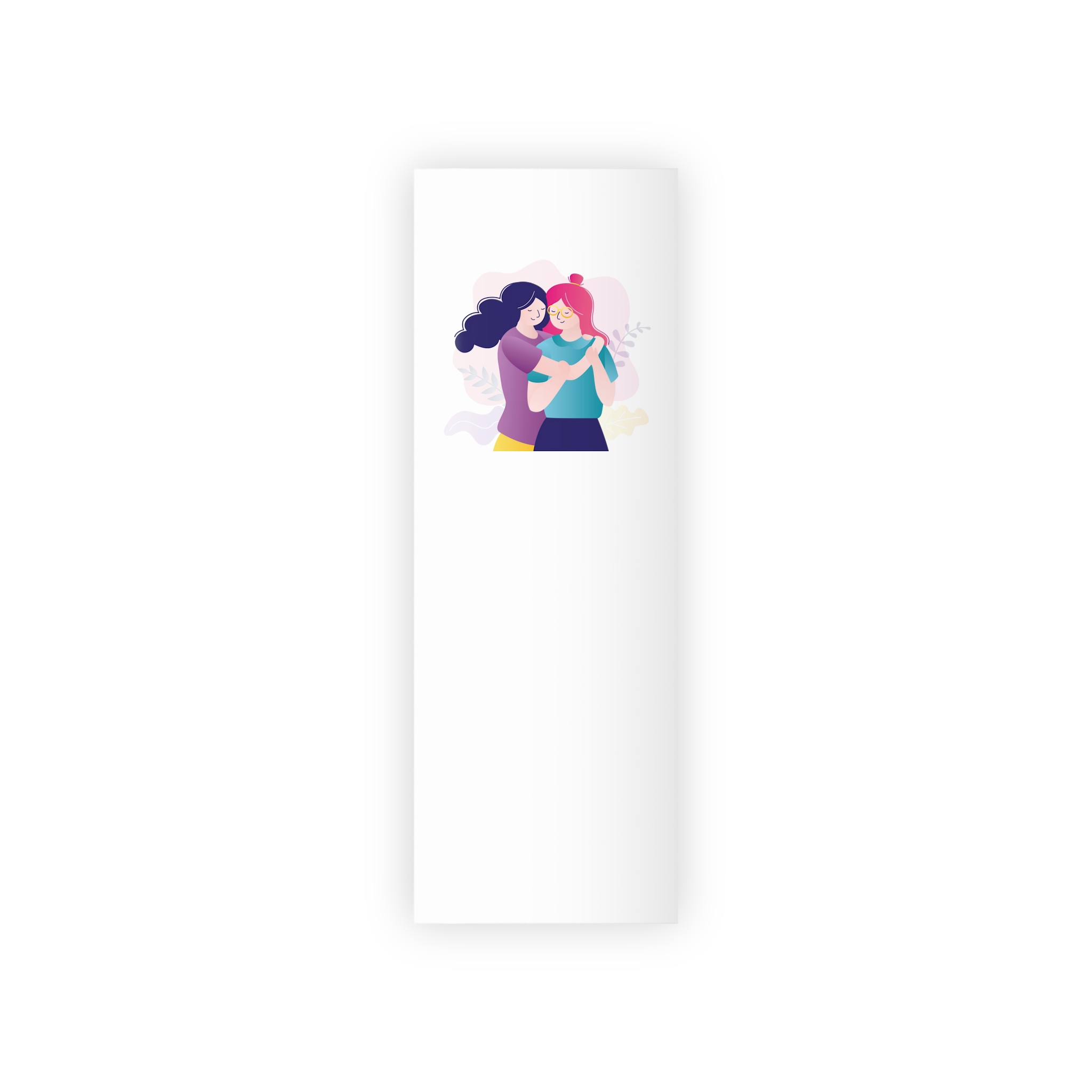 Colorful Portrait Two Best Friends Cute Homosexual Couple Hugging Women Hug Each Other Gift Wrapping Paper Rolls 1pc - Image 5