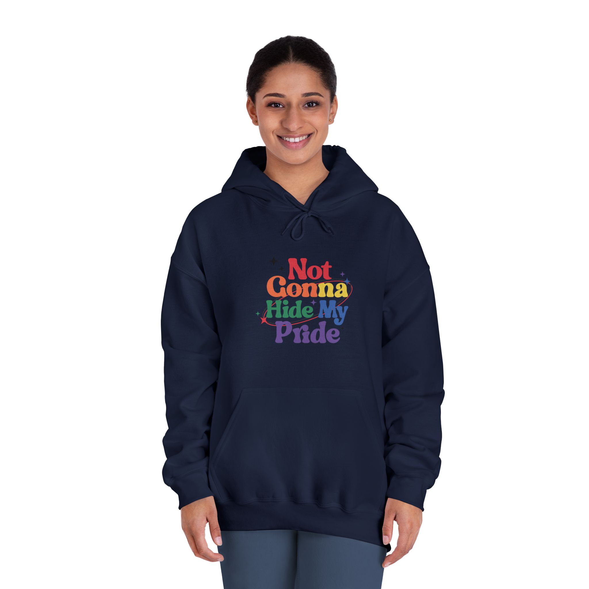 Poster That Says Gonna Hide My Pride Unisex Dryblend Hooded Sweatshirt - Image 32