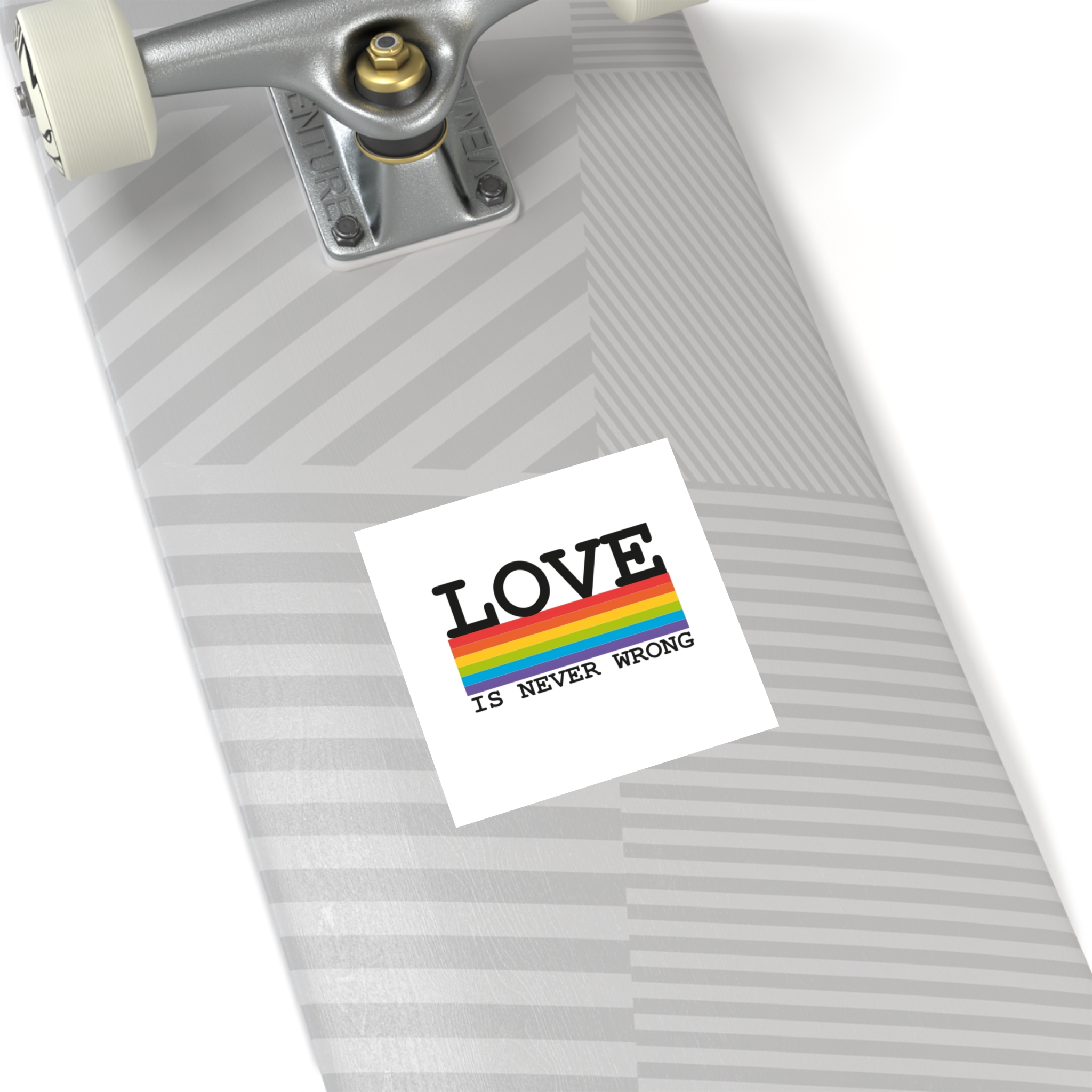 Lgbt Flag Rainbow With Lettering Love Is Never Wrong Lgbt Pride Month Laminate Stickers Square - Image 28