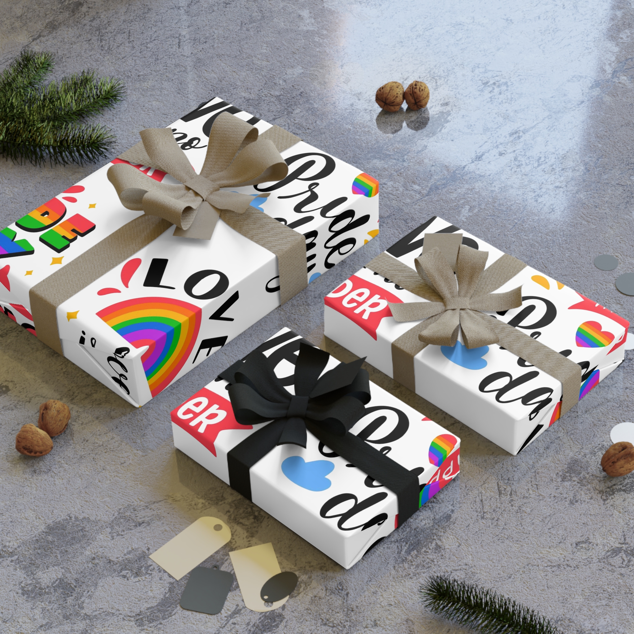 Hand Drawn Pride Day Label Collection(1) Gift Wrapping Paper Rolls 1pc - Image 4