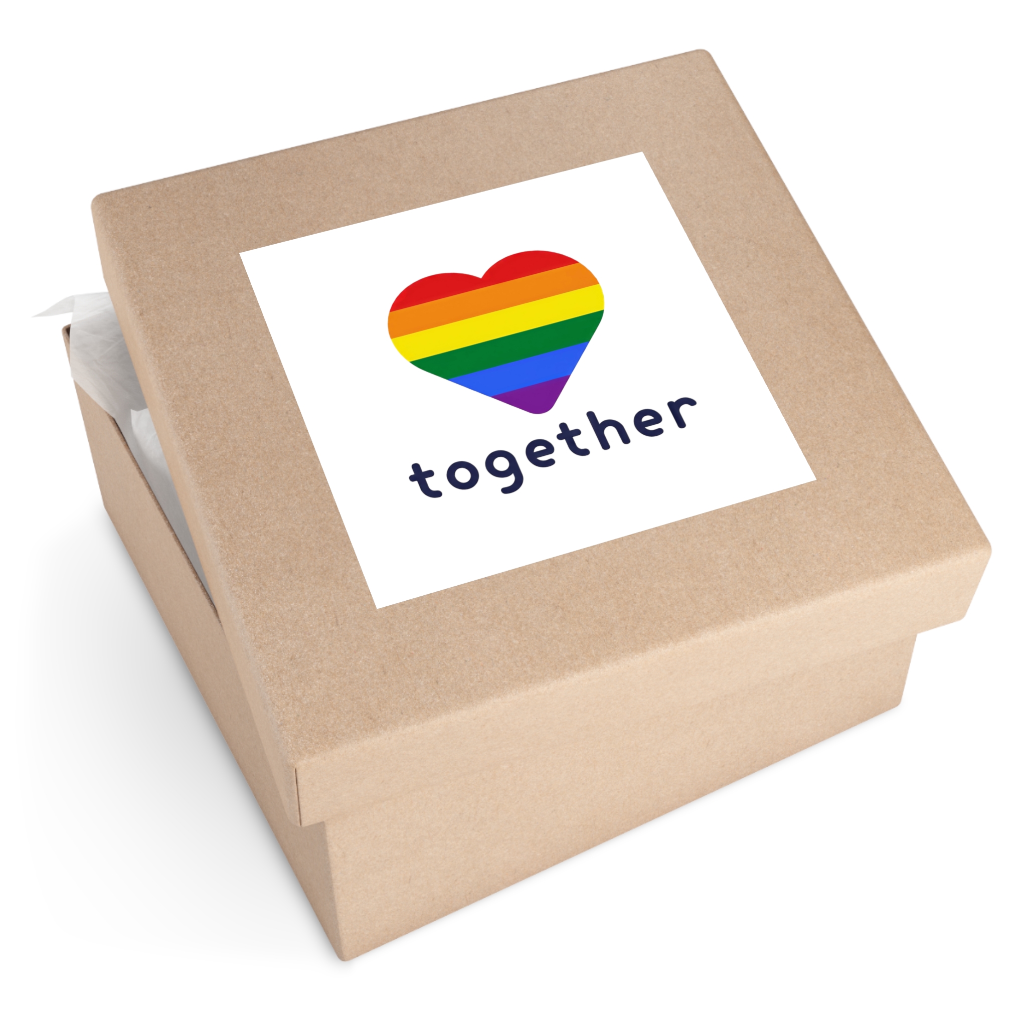 Lgbt Flag With Textlgbt Flag With Text Laminate Stickers Square - Image 59