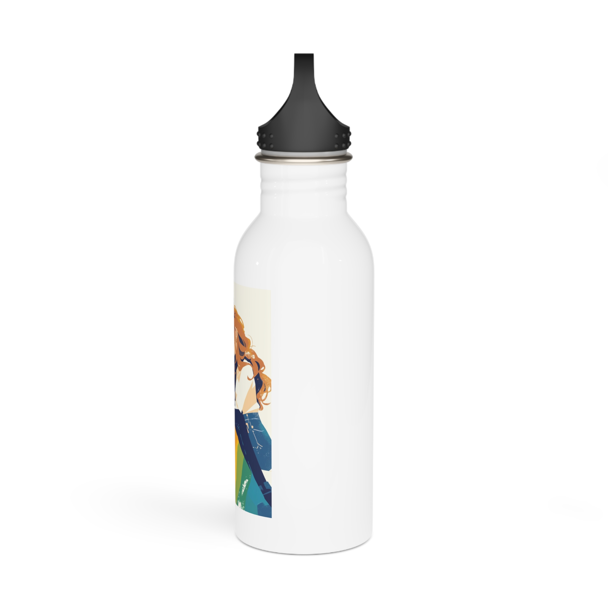 Lesbian Unity Strength Art Exhibit Sticker Stainless Steel Water Bottle - Image 4