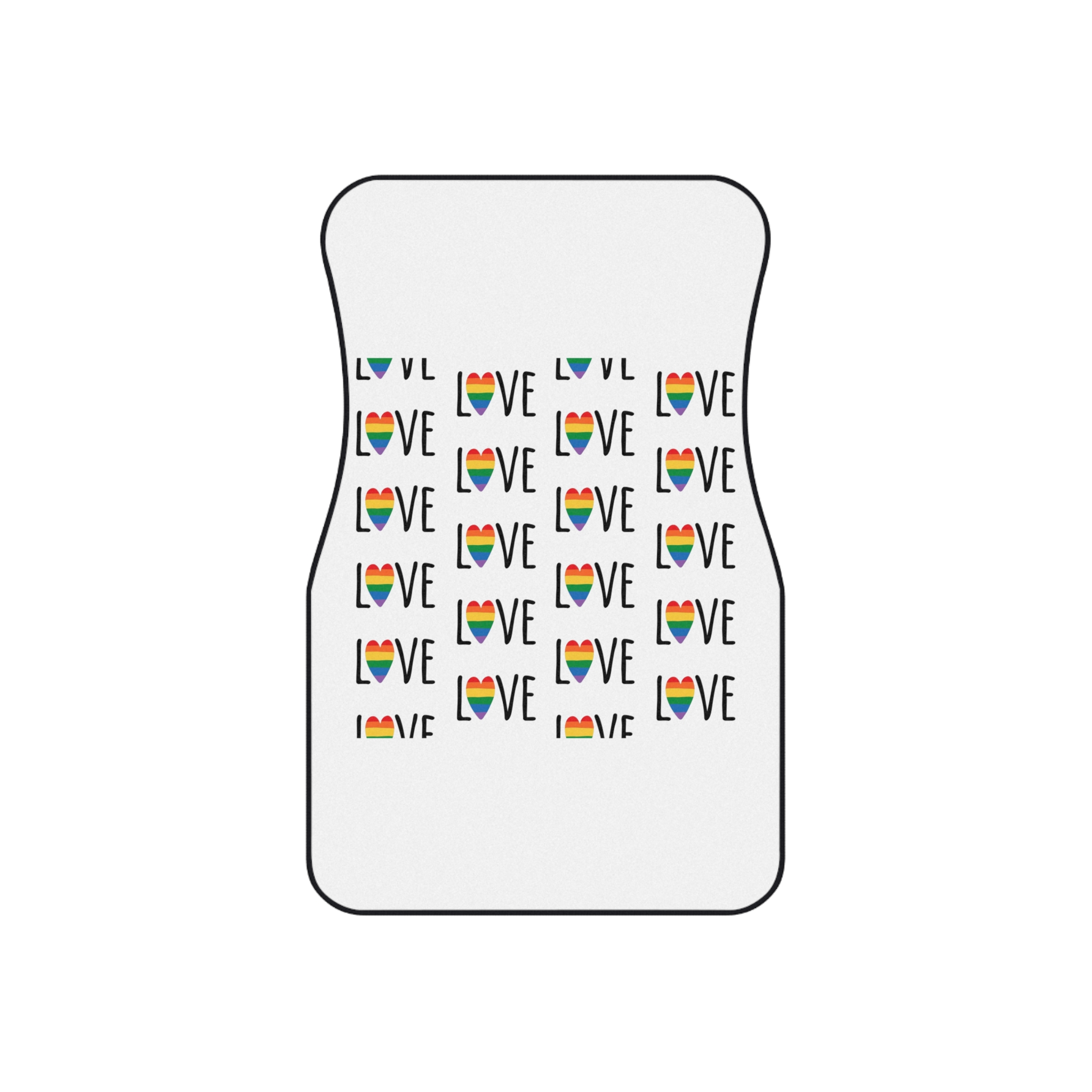 Seamless Pattern Lgbt Rainbow Love Text Car Mats Set Of 4 - Image 2