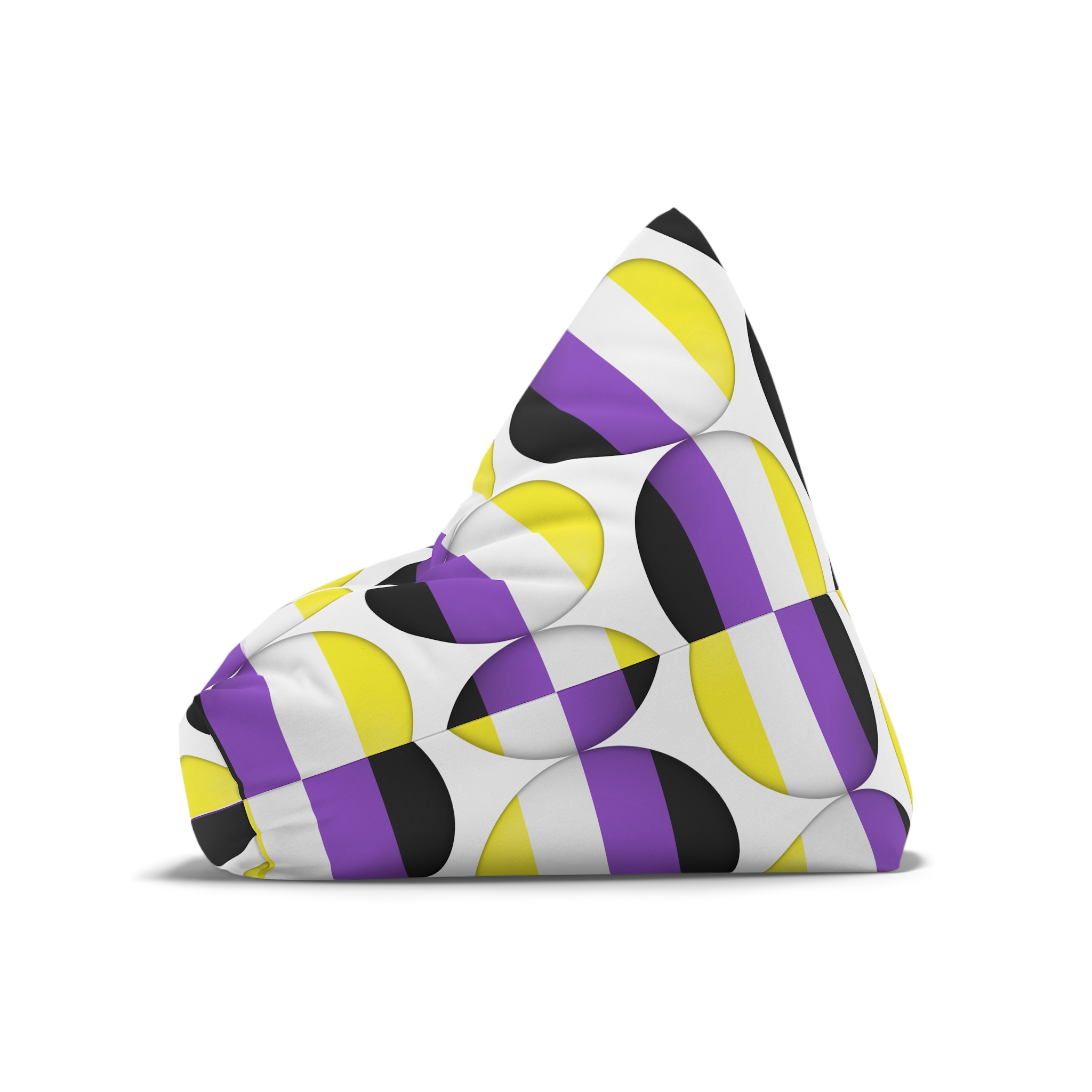Flag Nonbinary Lgbtq Glossy Circular Flag Button Appearance 3d Icon Design With Depth Bean Bag Chair Cover - Image 8