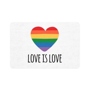 Vector Sketch Lgbt Rainbow Love Is Love Lettering Pet Food Mat 12x18