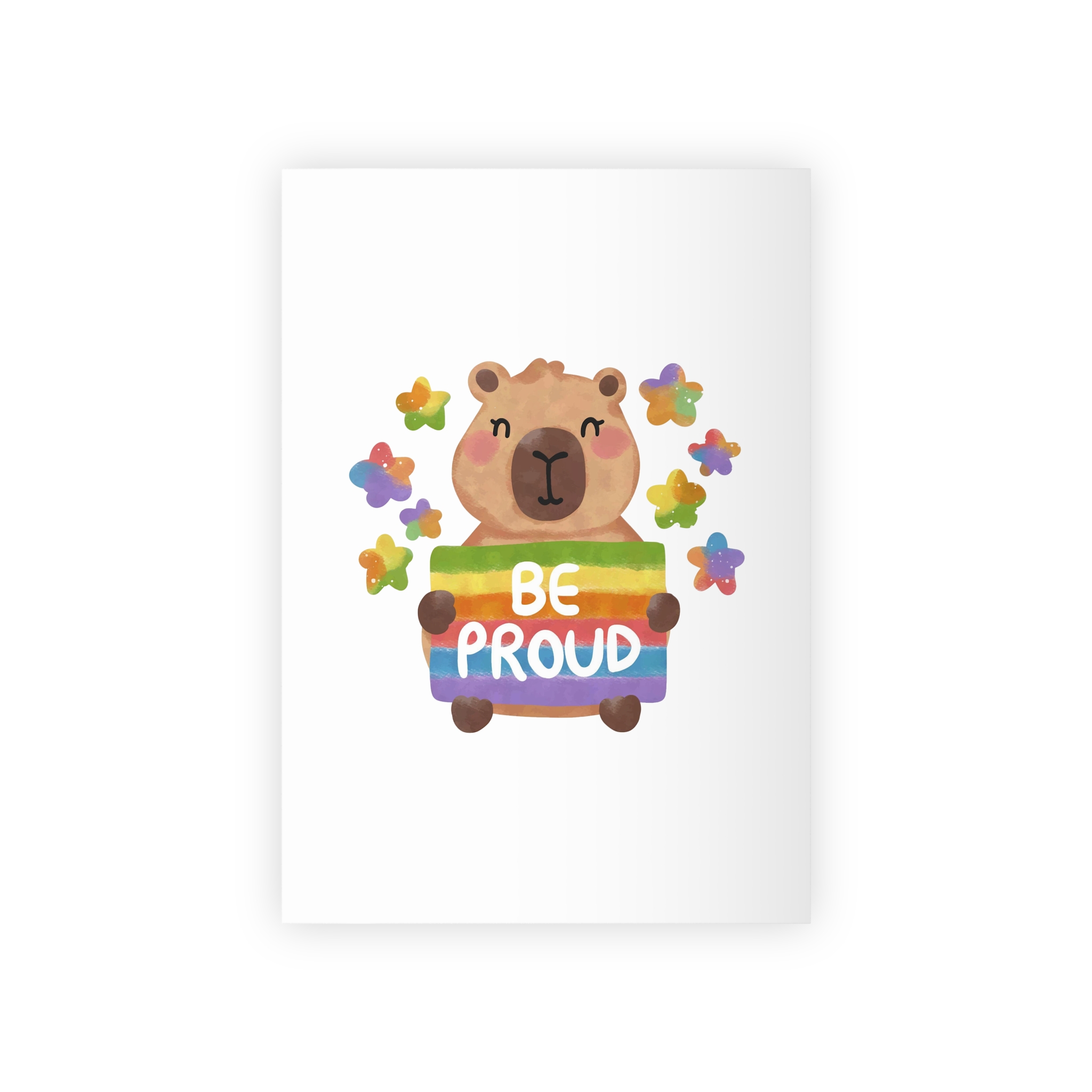 Cute Capybara Holding Be Proud Rainbow Flag Illustration Gift Wrapping Paper Rolls 1pc