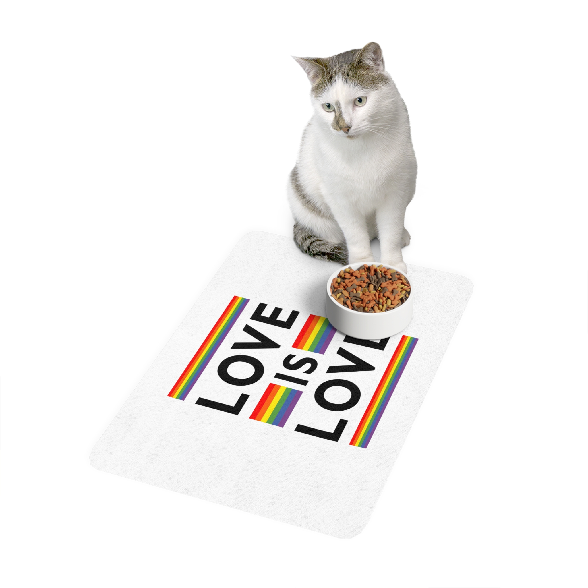 Love Is Love Lgbt Flag Symbol Pride Month Symbol Pet Food Mat 12x18 - Image 3