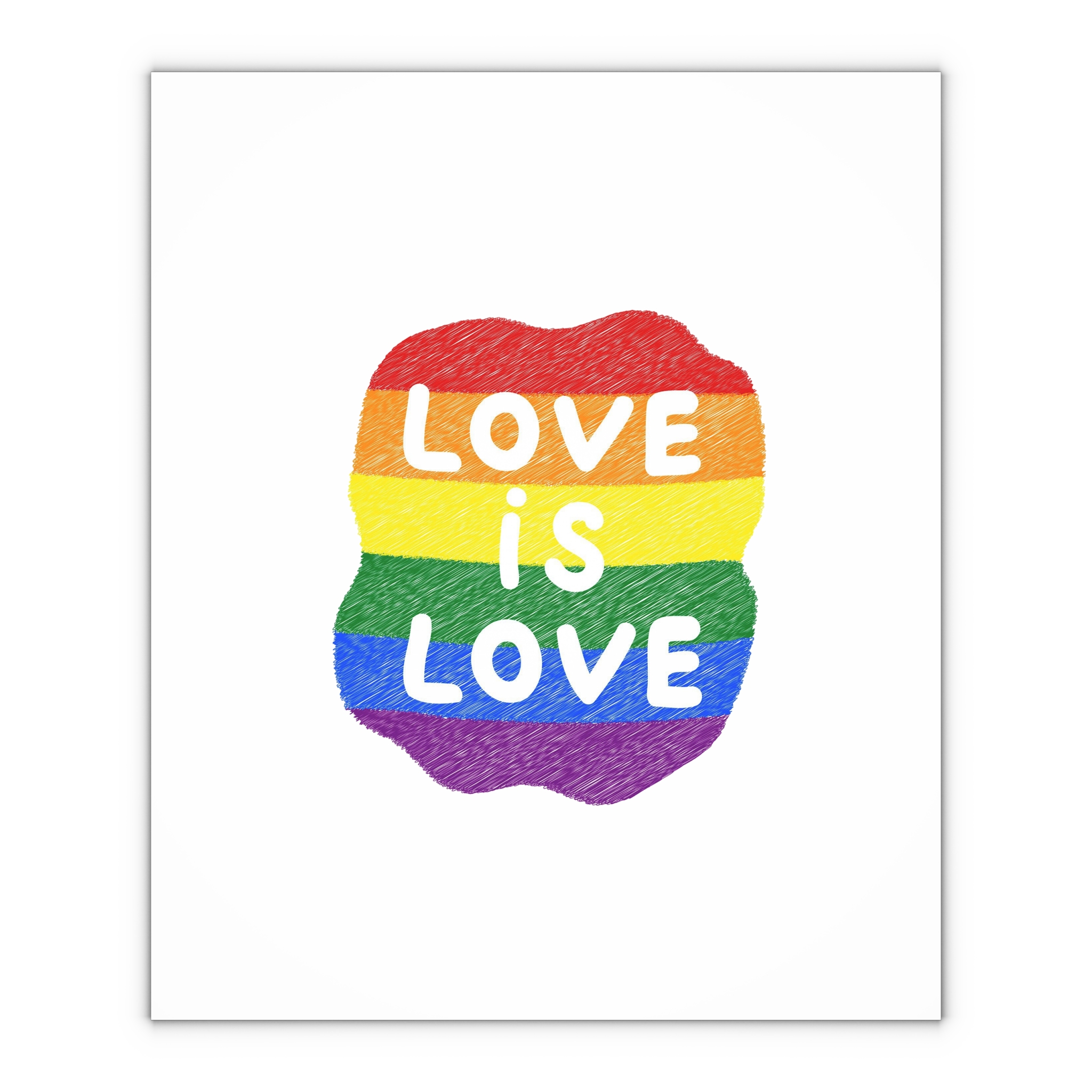 Love Is Love Lgbtq Pride Rainbow Poster Slogan Gift Wrapping Paper Sheets 1pc - Image 4