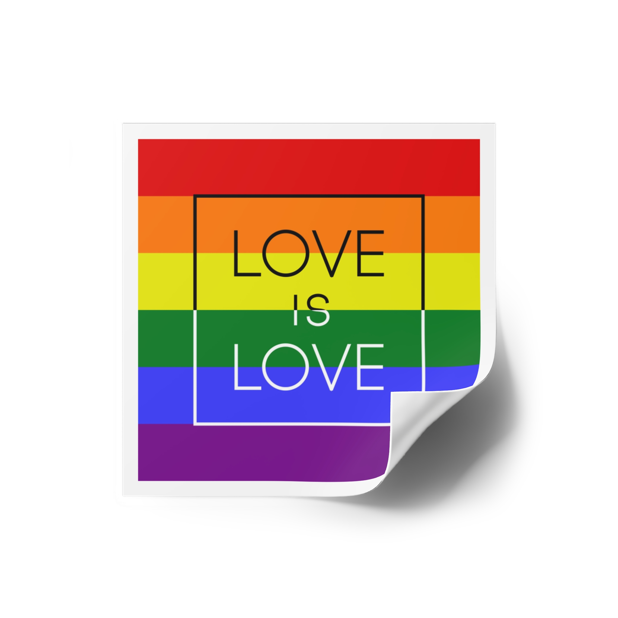 Lgbt Card Text Love Is Love Background Flag Colors Vector Illustration Laminate Stickers Square - Image 10