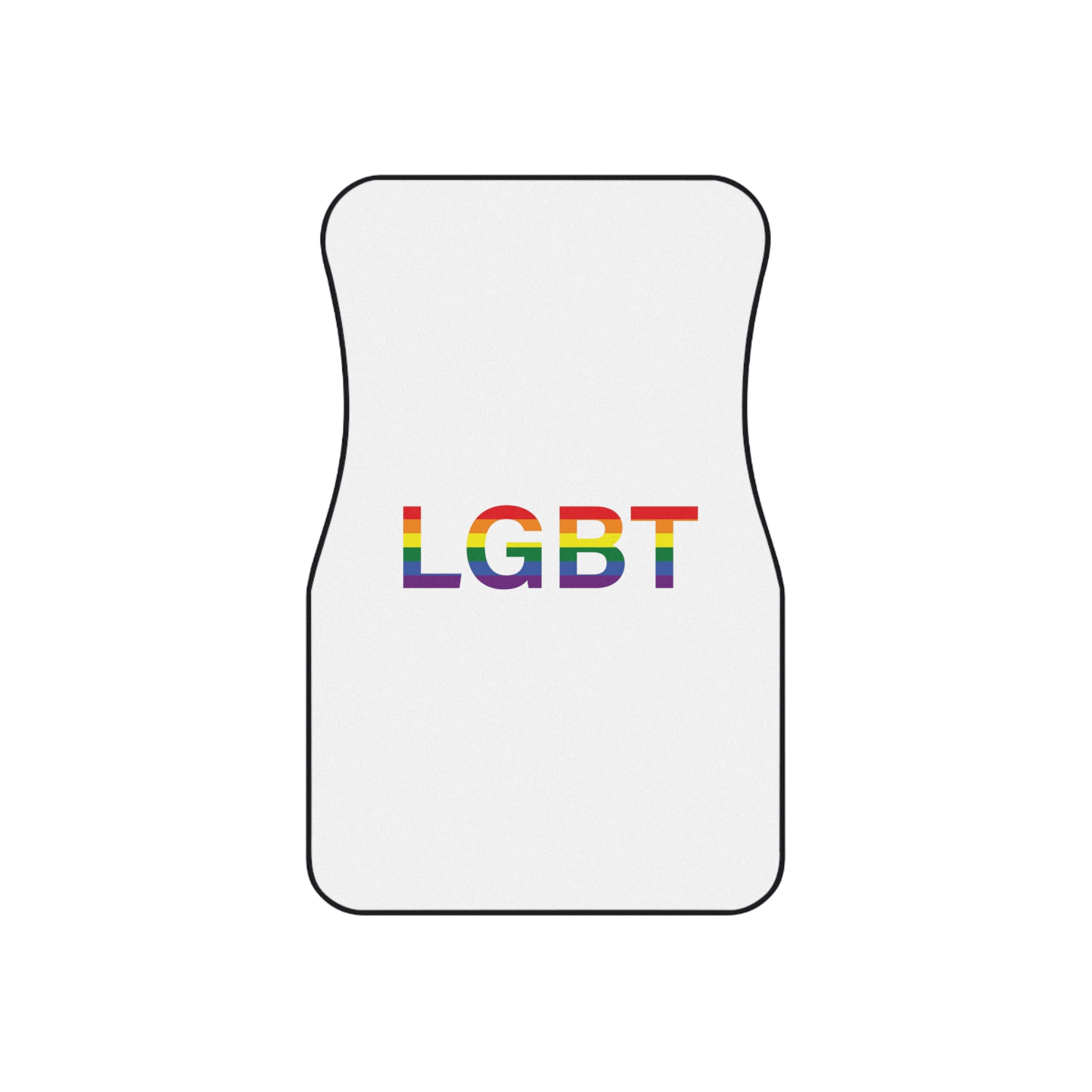 Lgbt Word Text Letter Rainbow Color Flag Isolated White Background Vector Illustration Car Mats Set Of 4 - Image 2