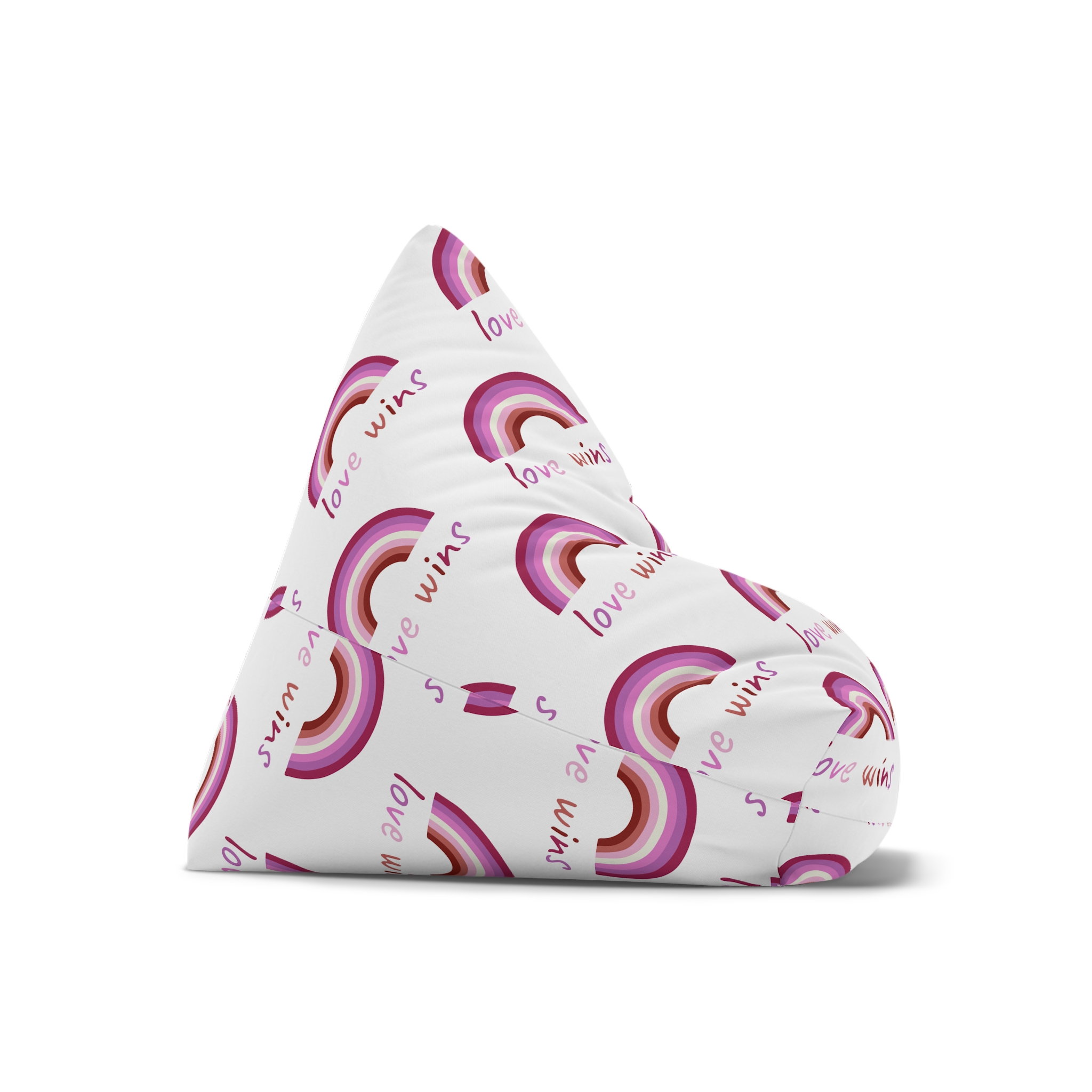 Colorful Rainbow Shape Lesbian Pride Flag Happy Pride Day Lgbtqia Community Pride Month Vector Hand Bean Bag Chair Cover - Image 7