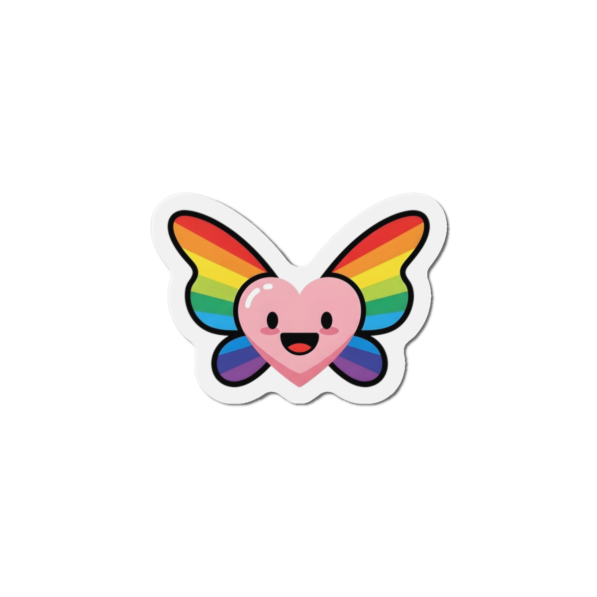 Happy Rainbow Heart Butterfly1 Die Cut Magnets - Image 13
