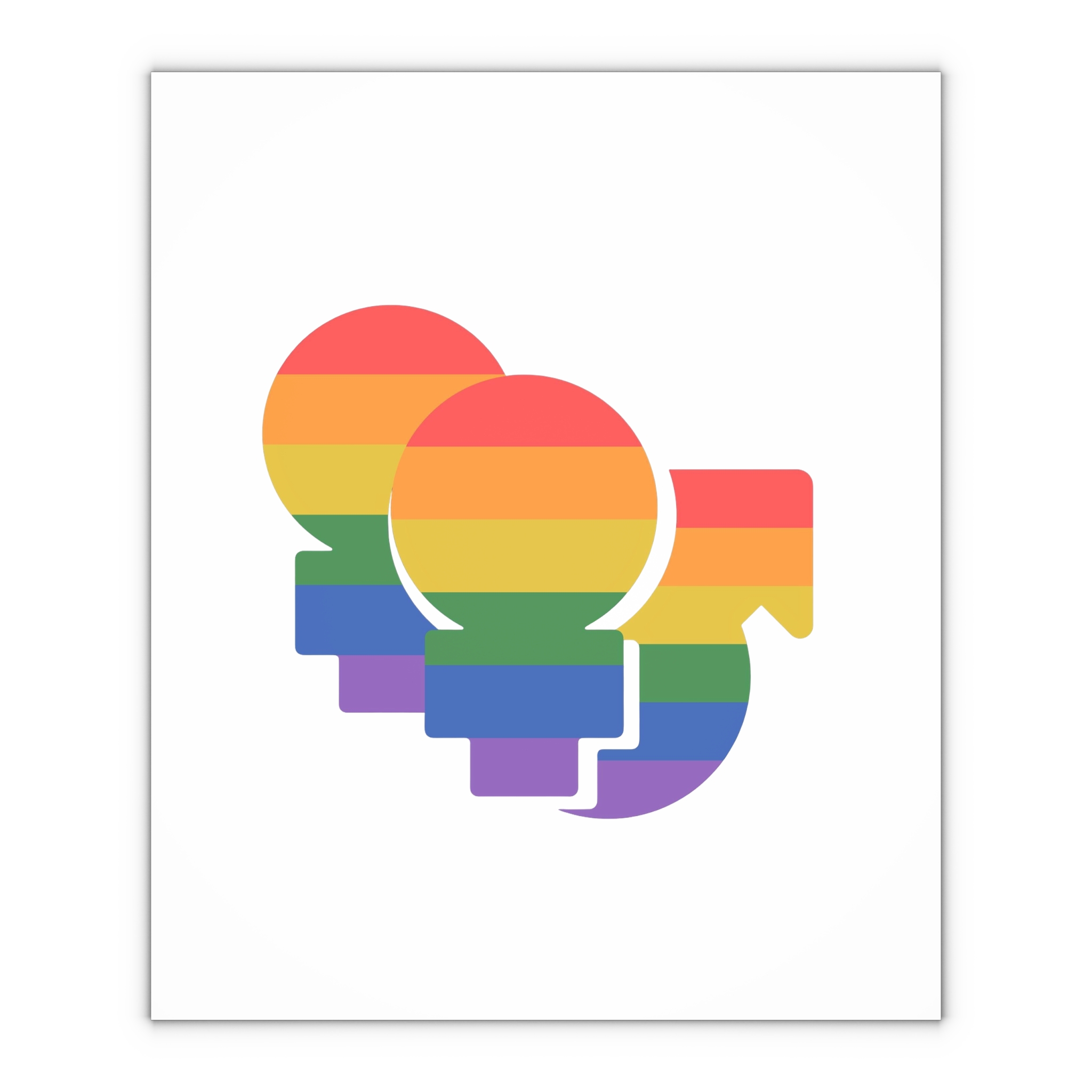 Lgbt Icon Isolated Black Background Diversity Human Right Concept Lgbt Community Vector Flat Illustration Poster Card Banner Gift Wrapping Paper Sheets 1pc - Image 4
