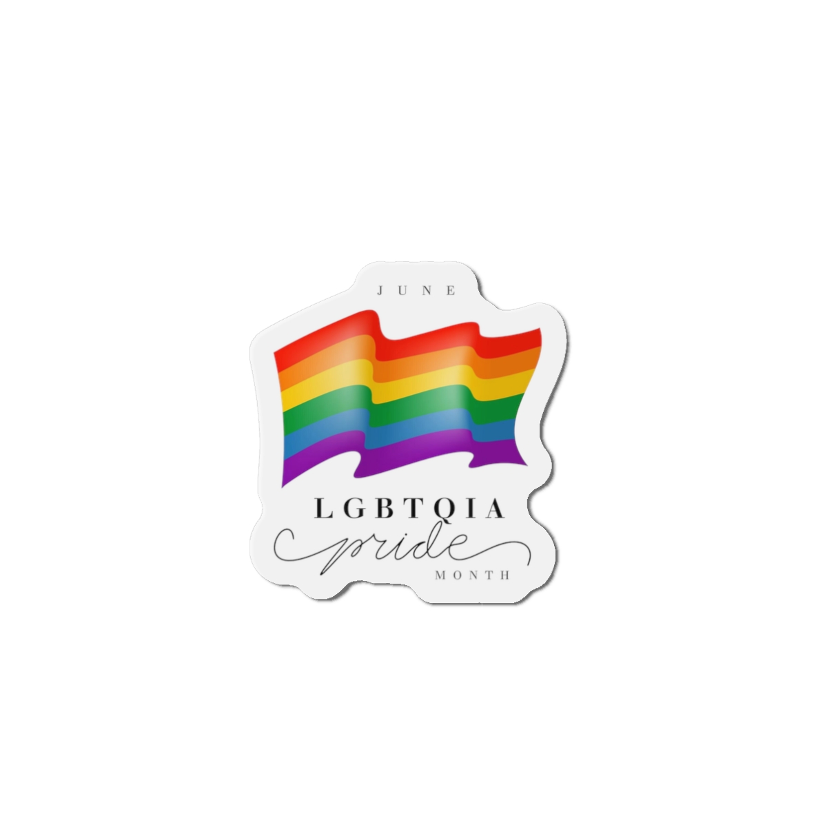 Lgbt Pride Month 2024 Concept Freedom Rainbow Flag With Hearts Gay Parade Vector Die Cut Magnets - Image 4