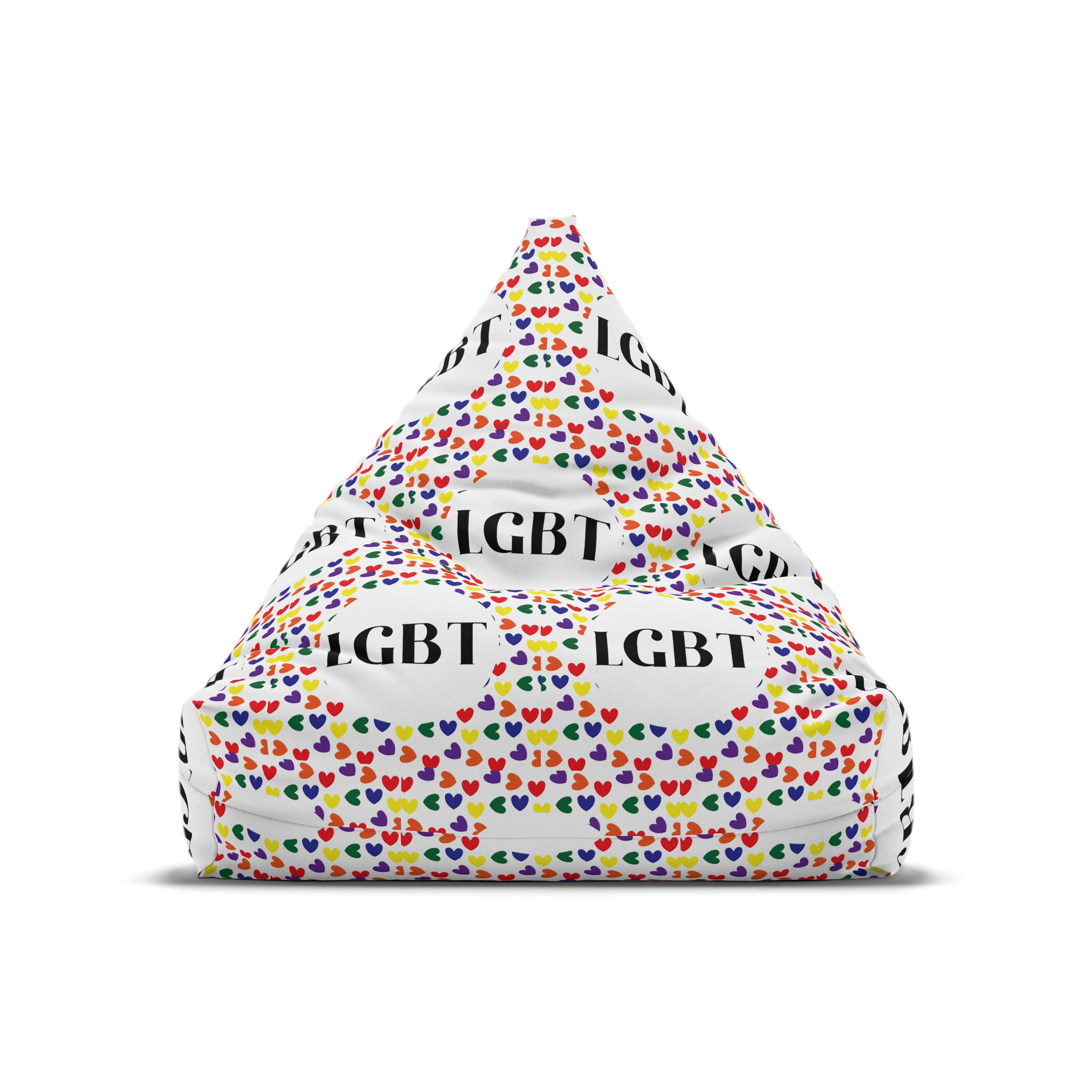 Seamless Pattern With Hearts Lgbt Colors Lgbt Pattern Bean Bag Chair Cover - Image 5