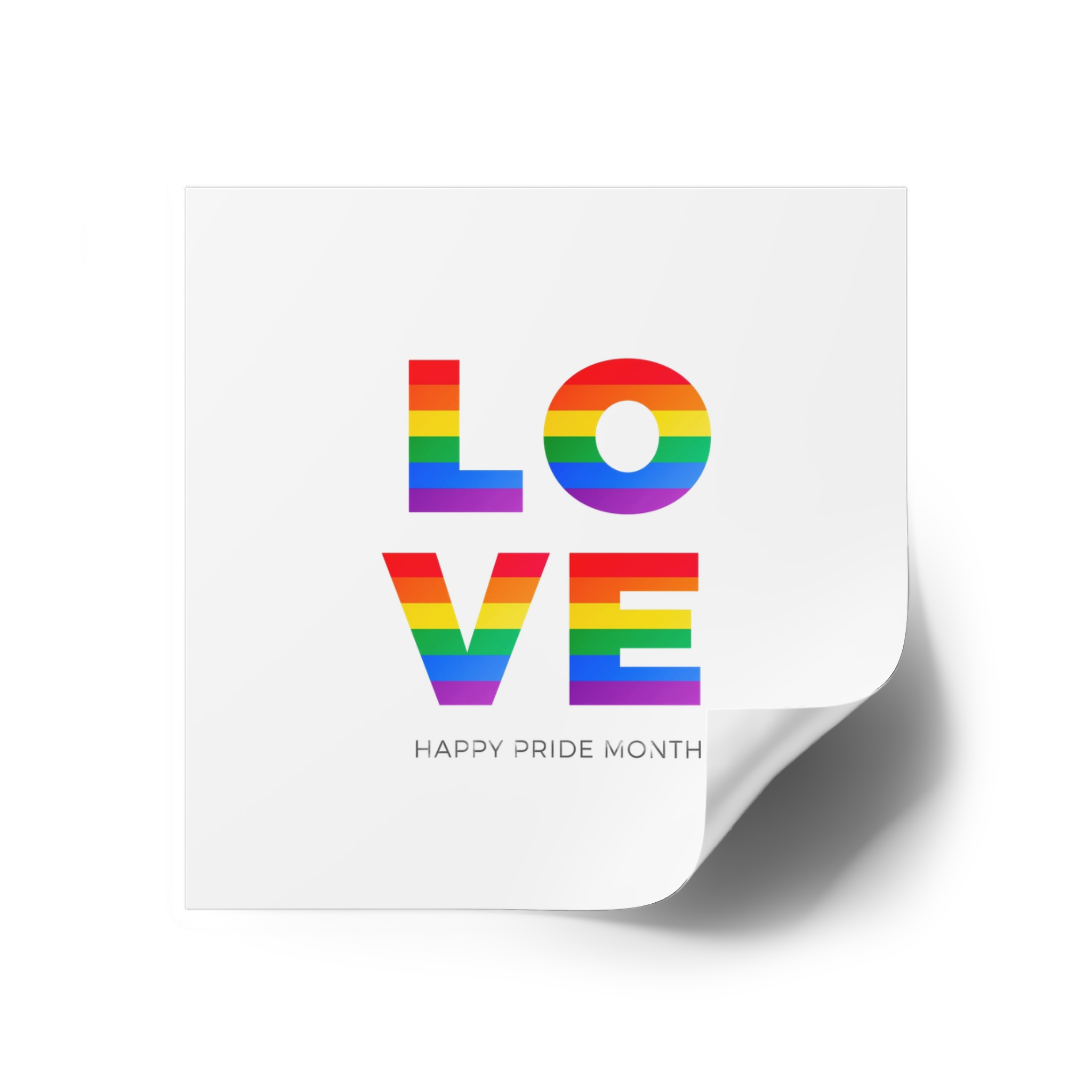 Love Word With Gay Pride Flag Laminate Stickers Square - Image 18
