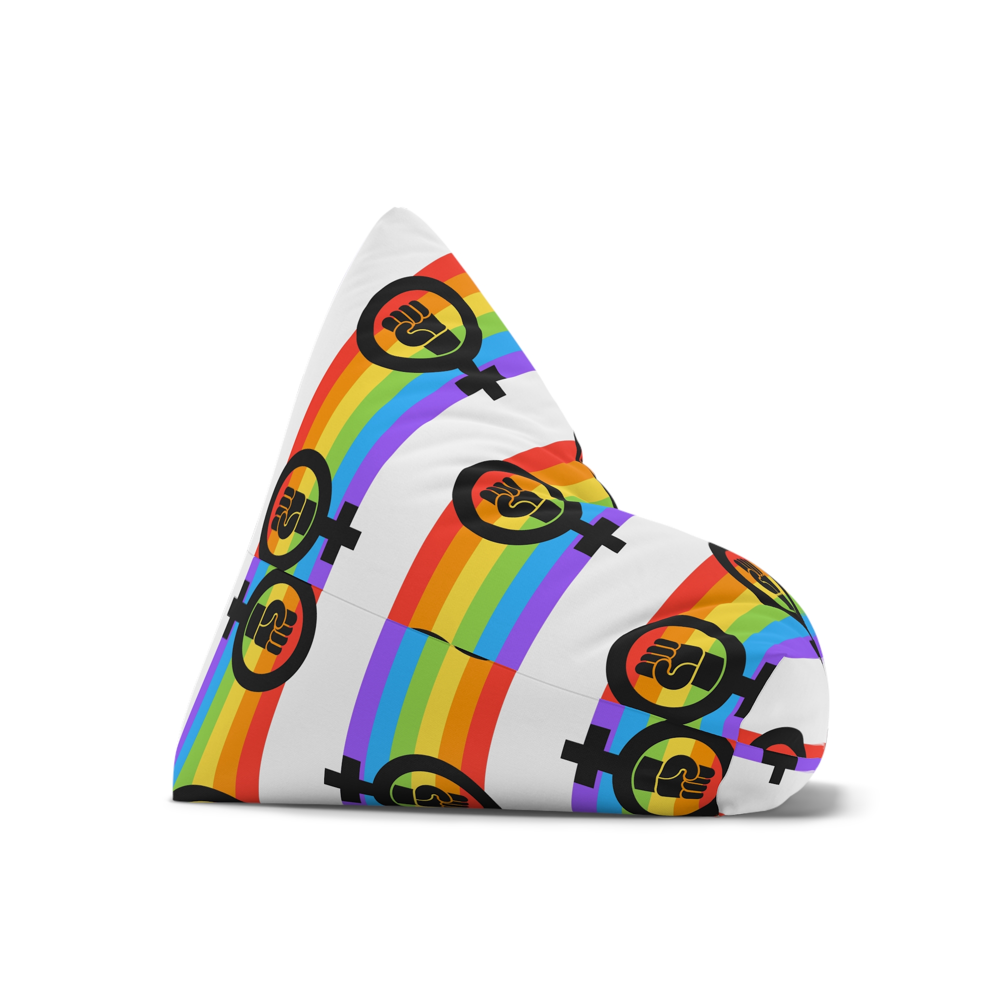 Flat Feminist Lgbt Flag Illustration Bean Bag Chair Cover - Image 7