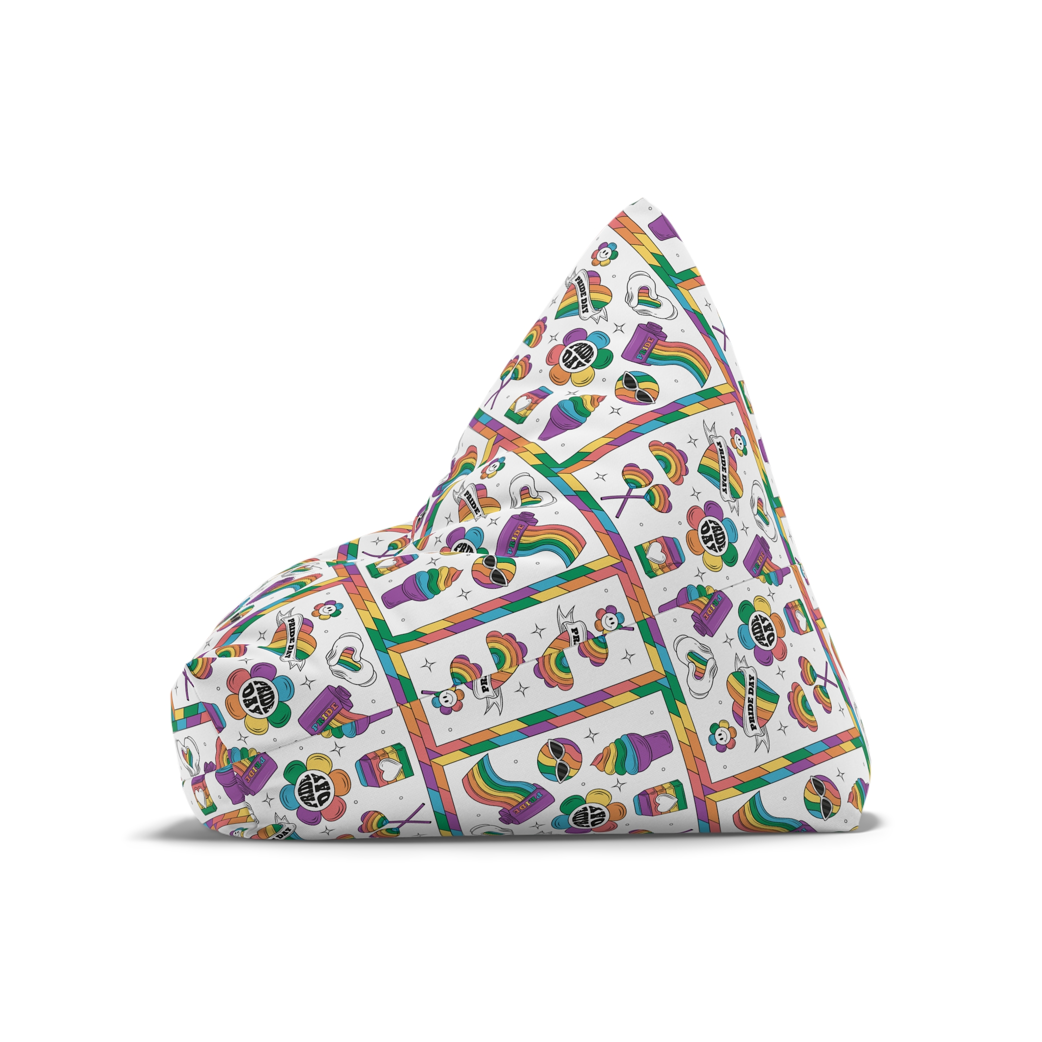 Hand Drawn Design Elements Collection Pride Month Celebration Bean Bag Chair Cover - Image 8