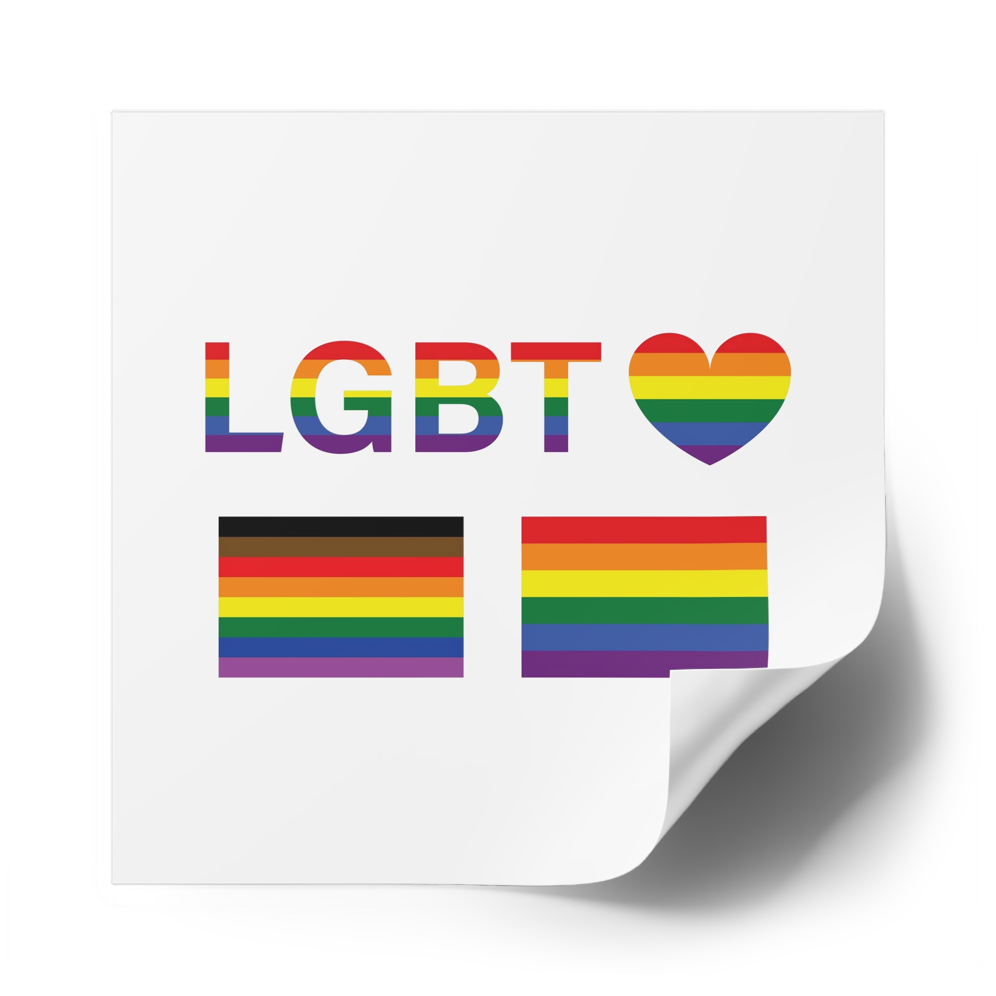 Lgbt Word Text Letter With Heart Rainbow Color Flag Isolated White Background Vector Illustrati Laminate Stickers Square - Image 50