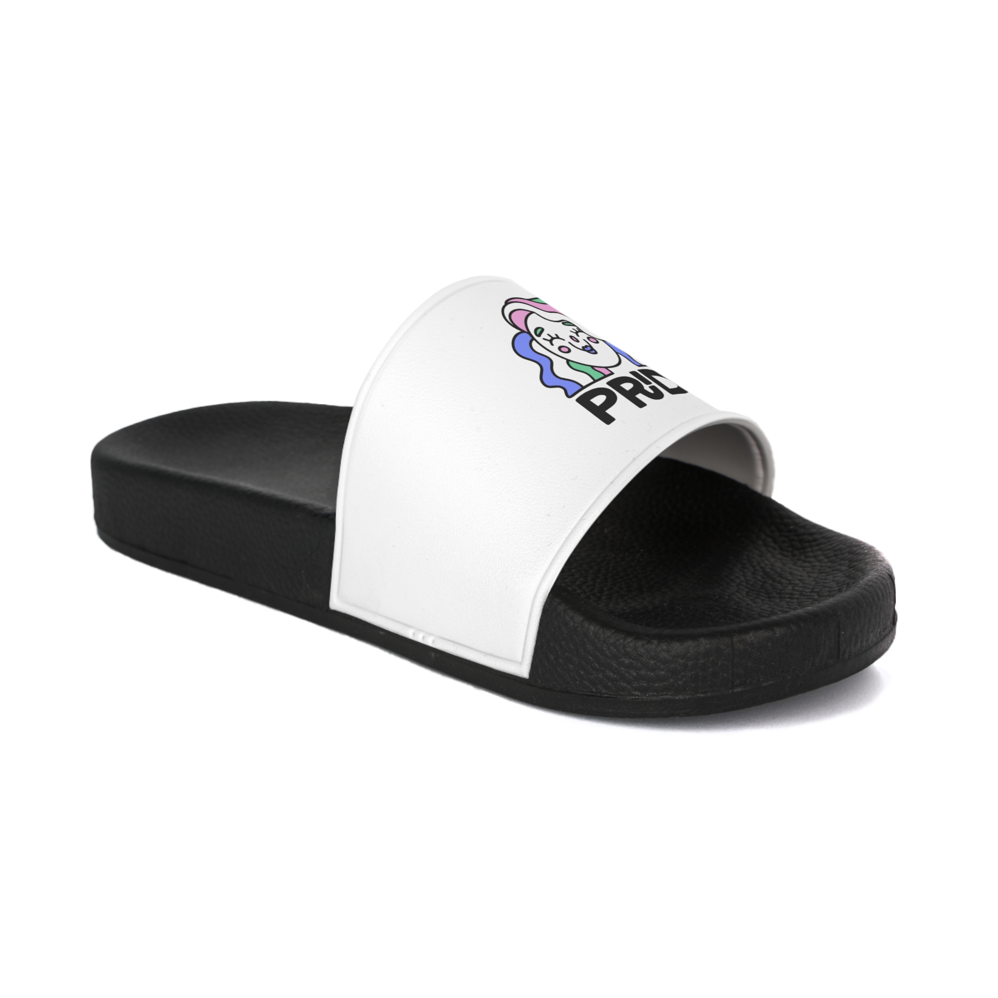 Pride Day Lettering Quote Concept Mens Slide Sandals - Image 2