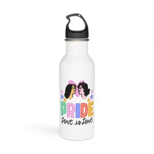 Pride Day Lettering With Lesbian Couple Stainless Steel Water Bottle