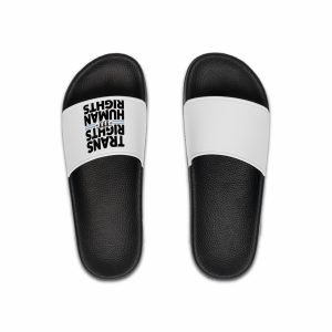 Trans Rights Human Rights T Shirt Design Isolated White Background Mens Slide Sandals