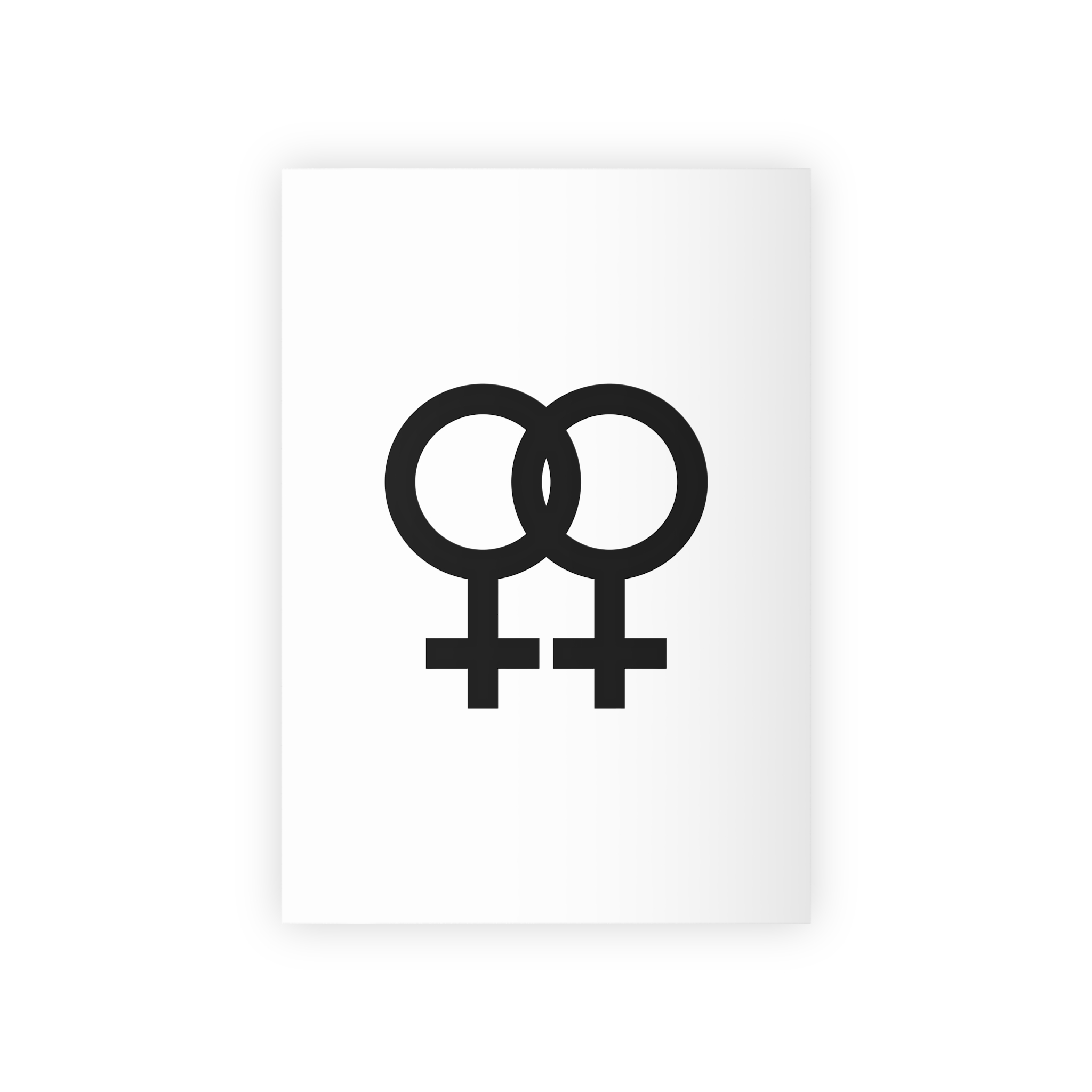 Female Gender Symbols Woman Sign Black Icons Design White Background Lgbt Pride Month Lesbian Gift Wrapping Paper Rolls 1pc