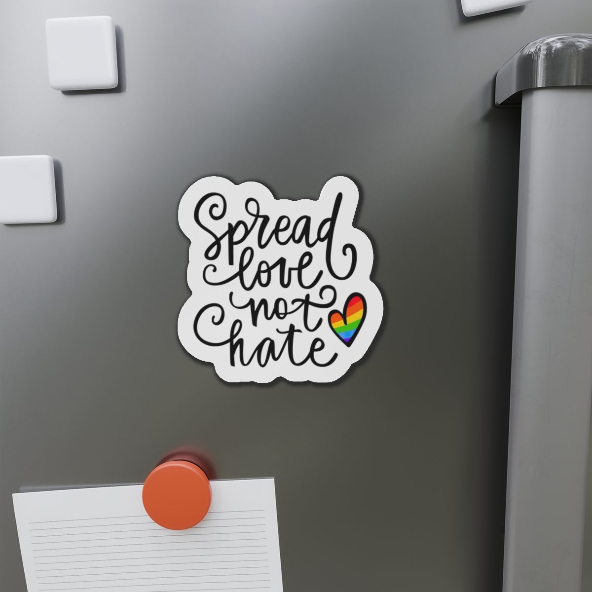 Lgbt Pride Gay Quote Rainbow Flag Heart Lgbtq Vector Quote Isolated White Background Lesbian Bisexual Transgender Concept Spread Love Hate Die Cut Magnets - Image 14