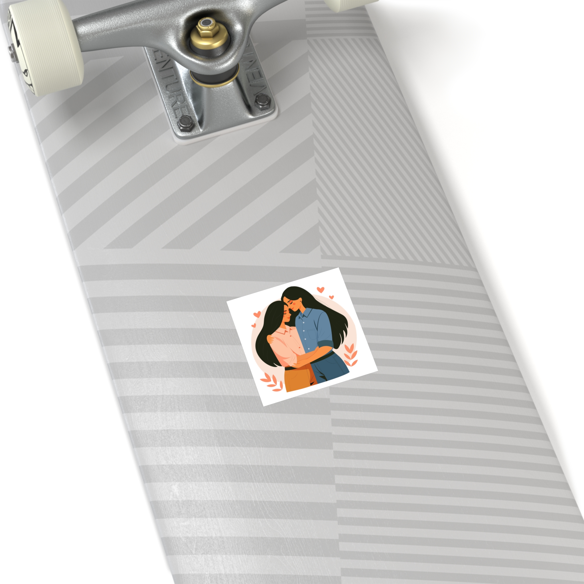 Indian Lesbian Couple Love Hugging Laminate Stickers Square - Image 68