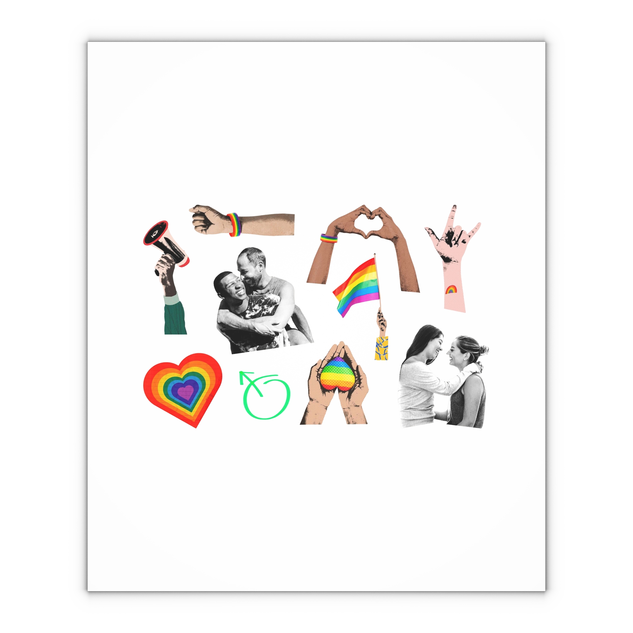 Gay Pride Sticker Rainbow Elements Set Vector Gift Wrapping Paper Sheets 1pc - Image 4