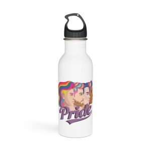 Vector Illustration Four Side Profiles Lgbtq Individuals With Vibrant Hair Colors Stainless Steel Water Bottle