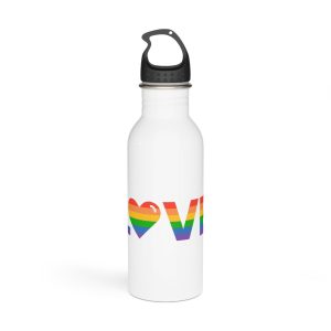 Vector Flat Pride Month Labels White Stainless Steel Water Bottle
