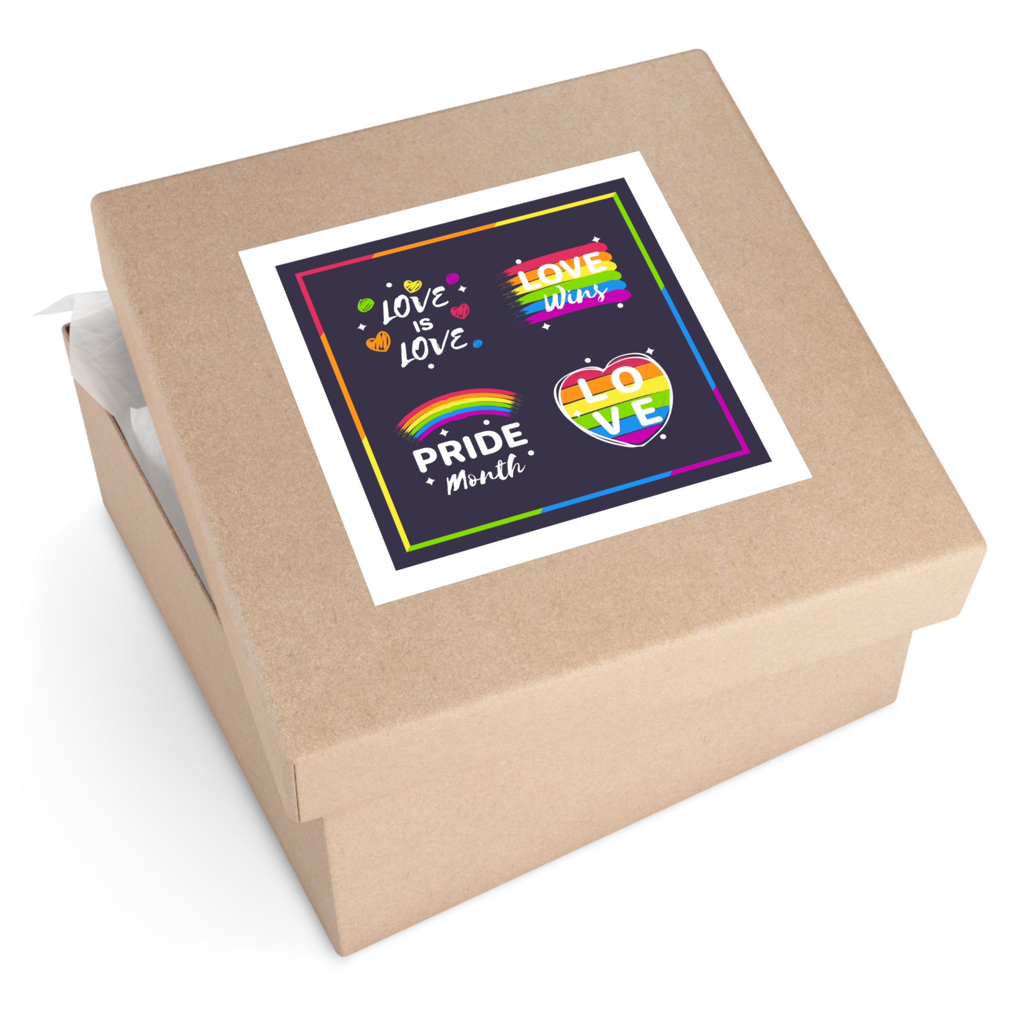 Pride Day Badges Set Laminate Stickers Square - Image 59