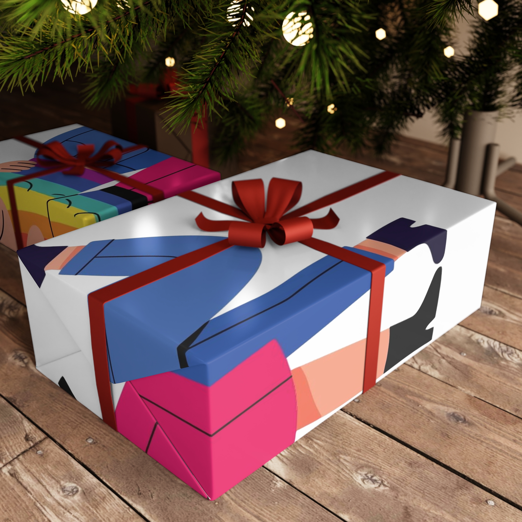 Two Happy Women Celebrating With Pride Flag Colors Gift Wrapping Paper Sheets 1pc - Image 6