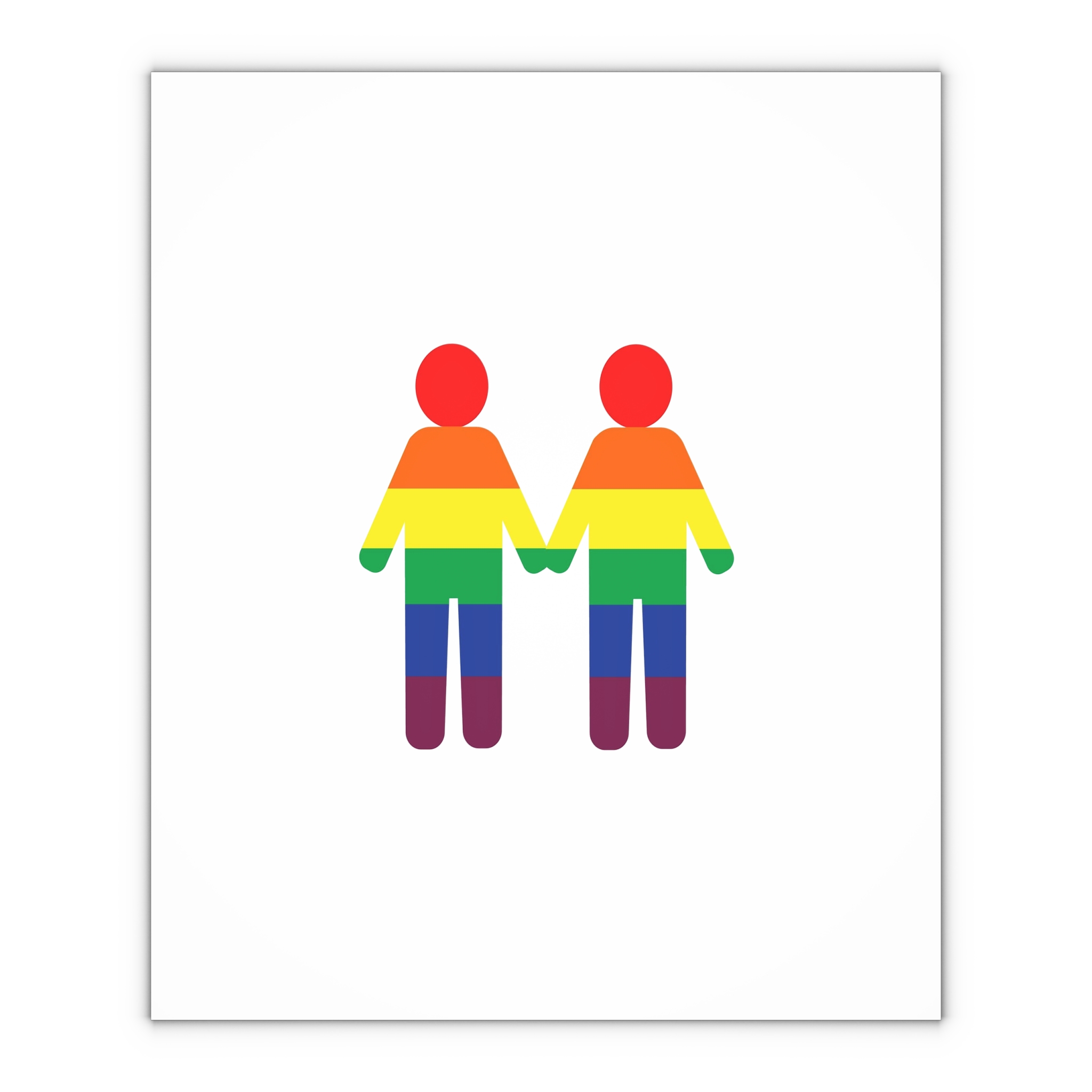 Gay Couple Holding Hands With Rainbow Color Background Vector Gift Wrapping Paper Sheets 1pc - Image 4