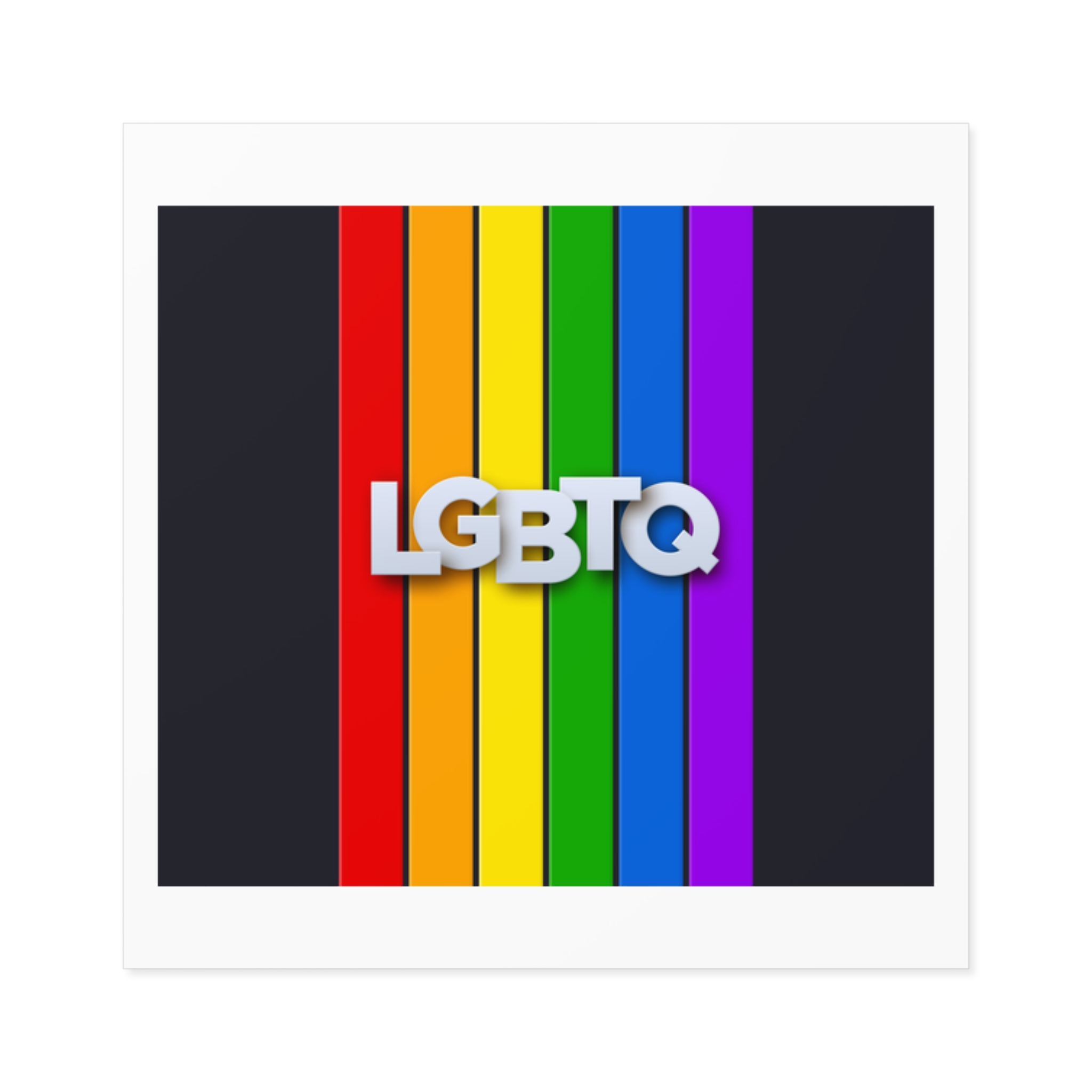 Lgbtq Paper Sign Rainbow Flag Laminate Stickers Square - Image 9