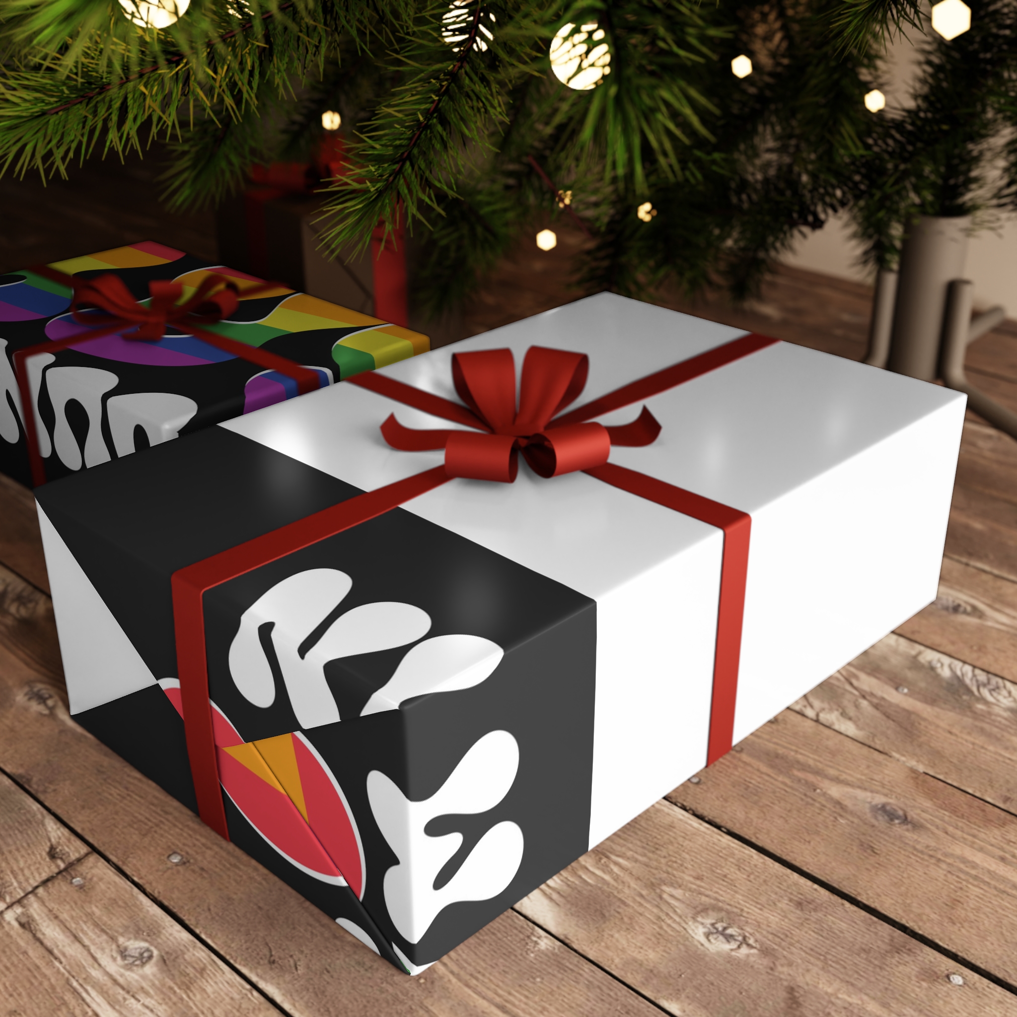 Black Background With Words Sound Written White Letters Gift Wrapping Paper Sheets 1pc - Image 3