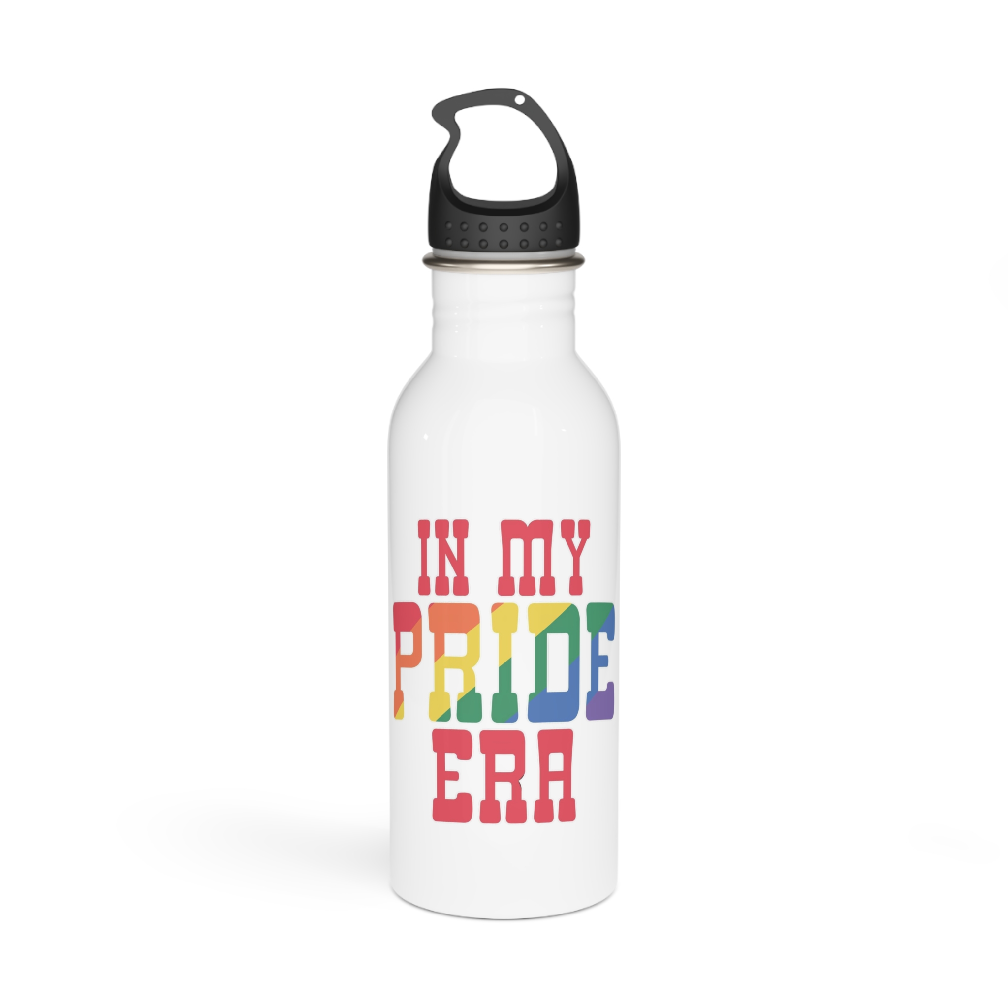 Black Shirt With Words My Rainbow Stainless Steel Water Bottle