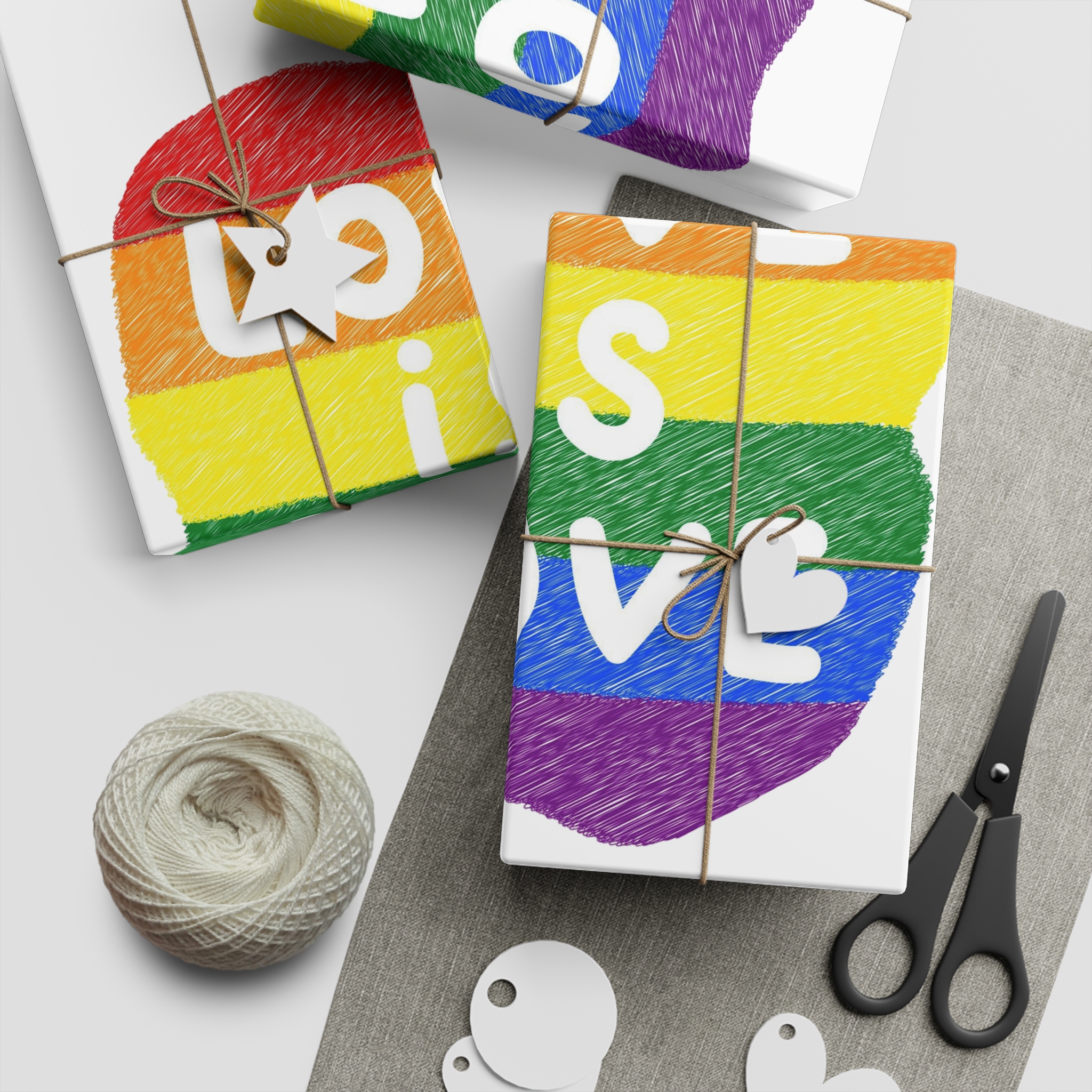 Love Is Love Lgbtq Pride Rainbow Poster Slogan Gift Wrapping Paper Sheets 1pc - Image 2