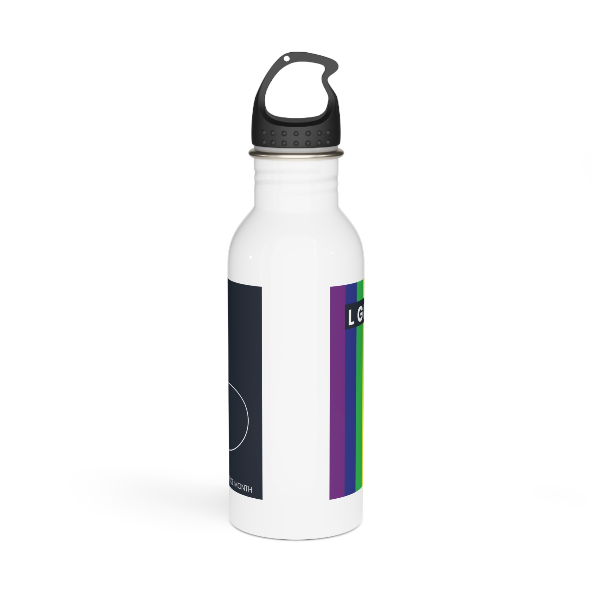 Lgbtq Pride Month Color Flag Dark Background With Female Couple Line Are Vector Illustration Stainless Steel Water Bottle - Image 3