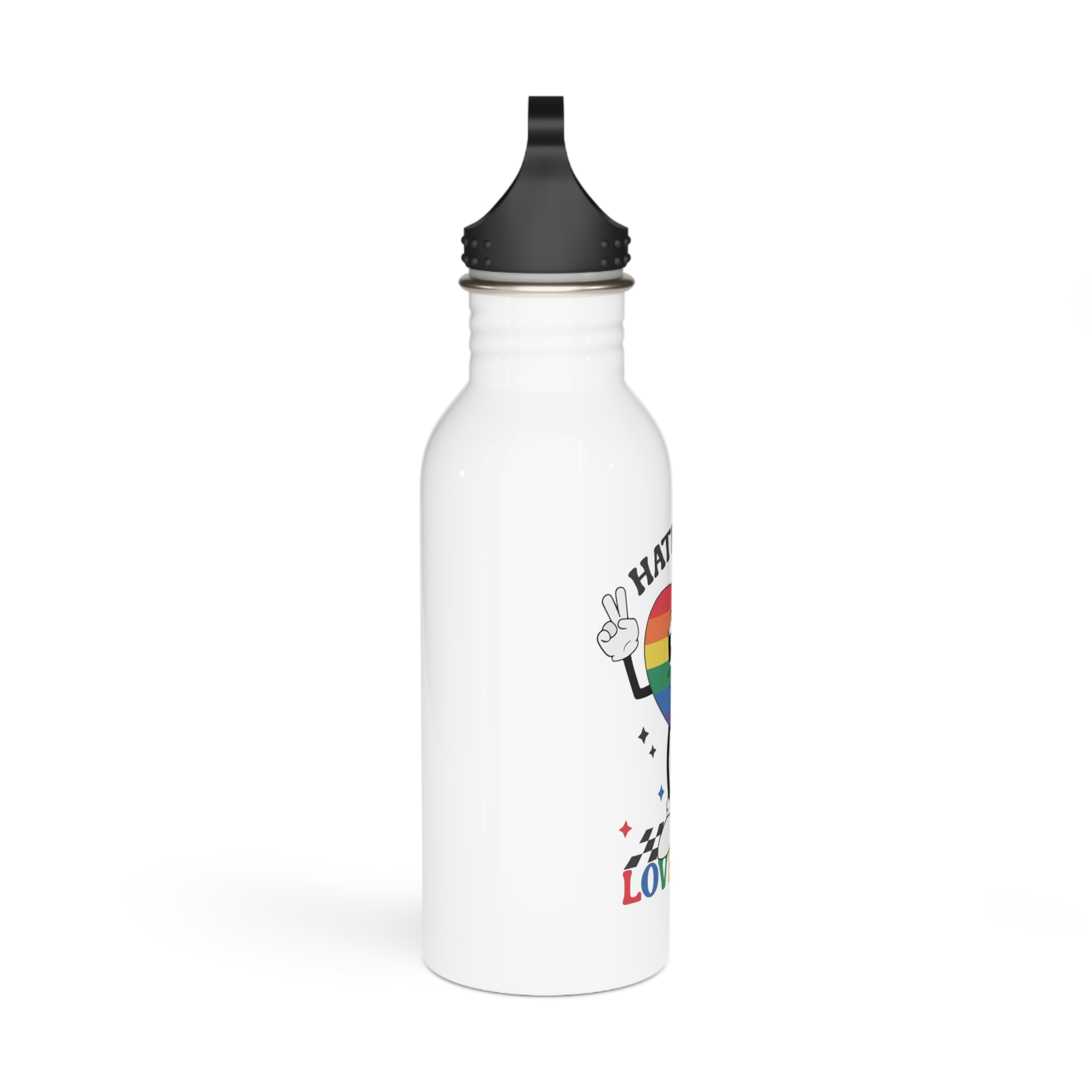 Heart With Words Hate Less Love More It Stainless Steel Water Bottle - Image 2