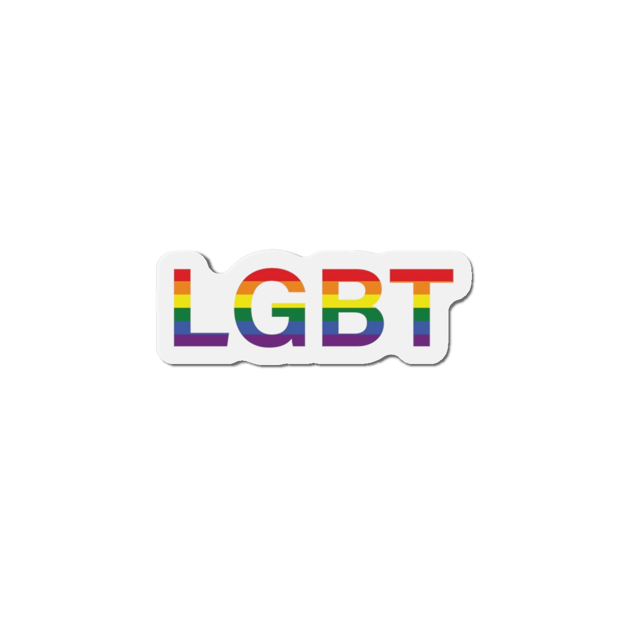 Lgbt Word Text Letter Rainbow Color Flag Isolated White Background Vector Illustration(1) Die Cut Magnets - Image 7