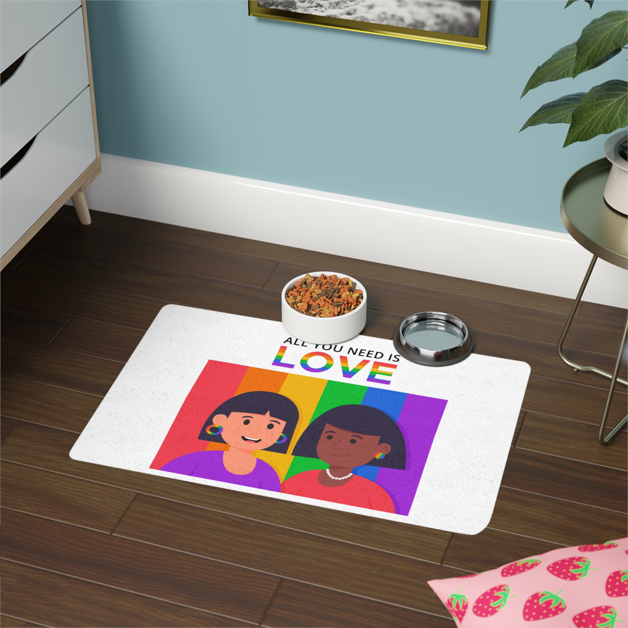 Flat Pride Day Illustration Pet Food Mat 12x18 - Image 4