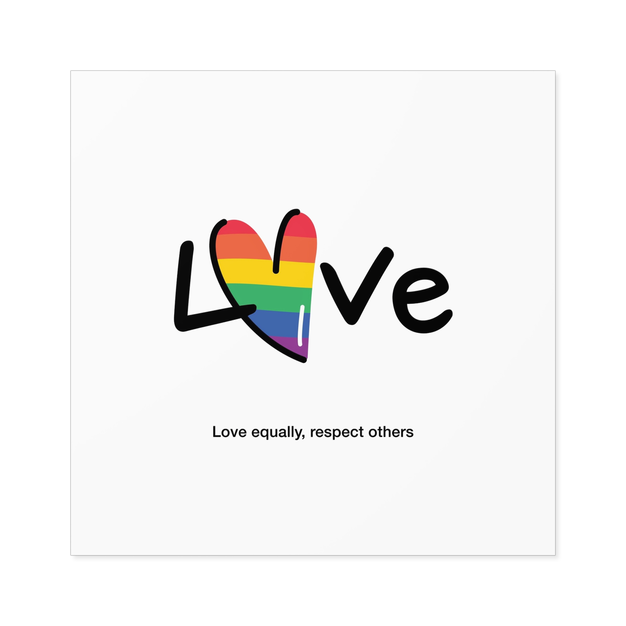 Love Letter Pride Rainbow Lettering Text Writing Pattern Freedom Love Heart Homo Colors Flag Parade(1) (1) Laminate Stickers Square - Image 49