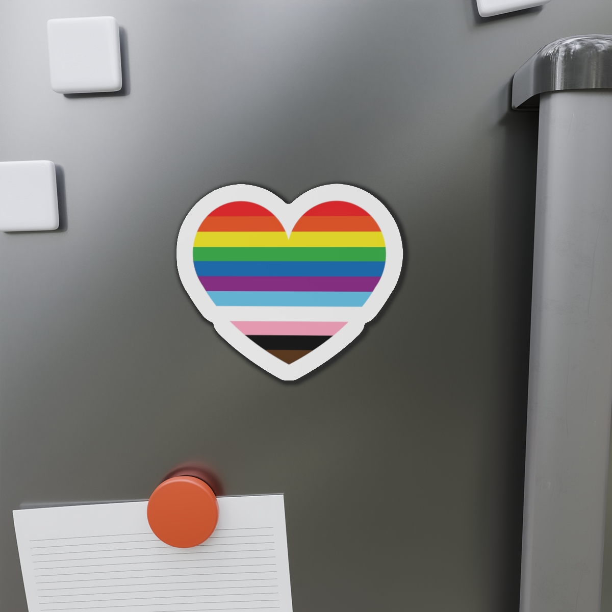 Progress Pride Flag Heart Symbol Love Inclusion1 Die Cut Magnets - Image 14
