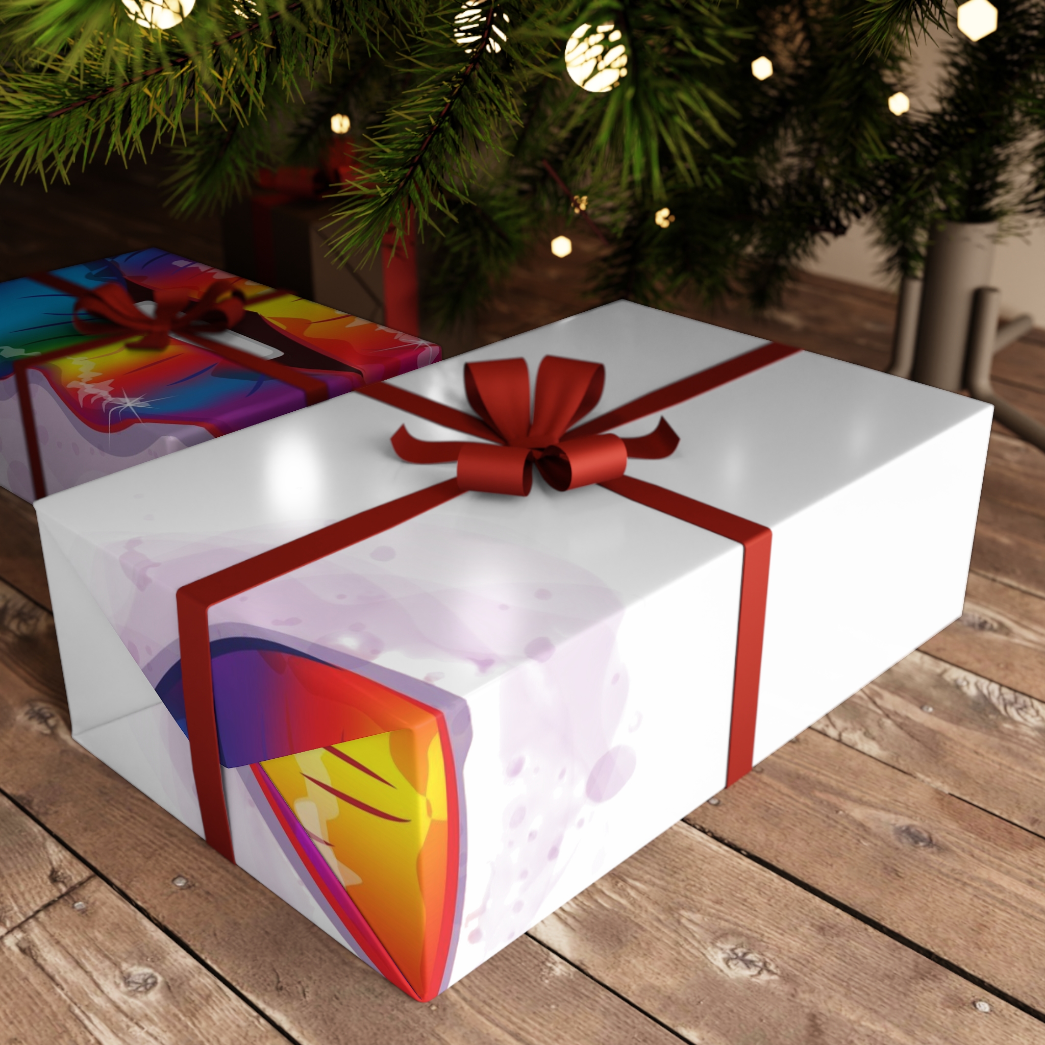 Rainbow Lips Lgbt Beautiful Fashionable Realistic Realistic Watercolor Style Print Vector Gift Wrapping Paper Sheets 1pc - Image 3