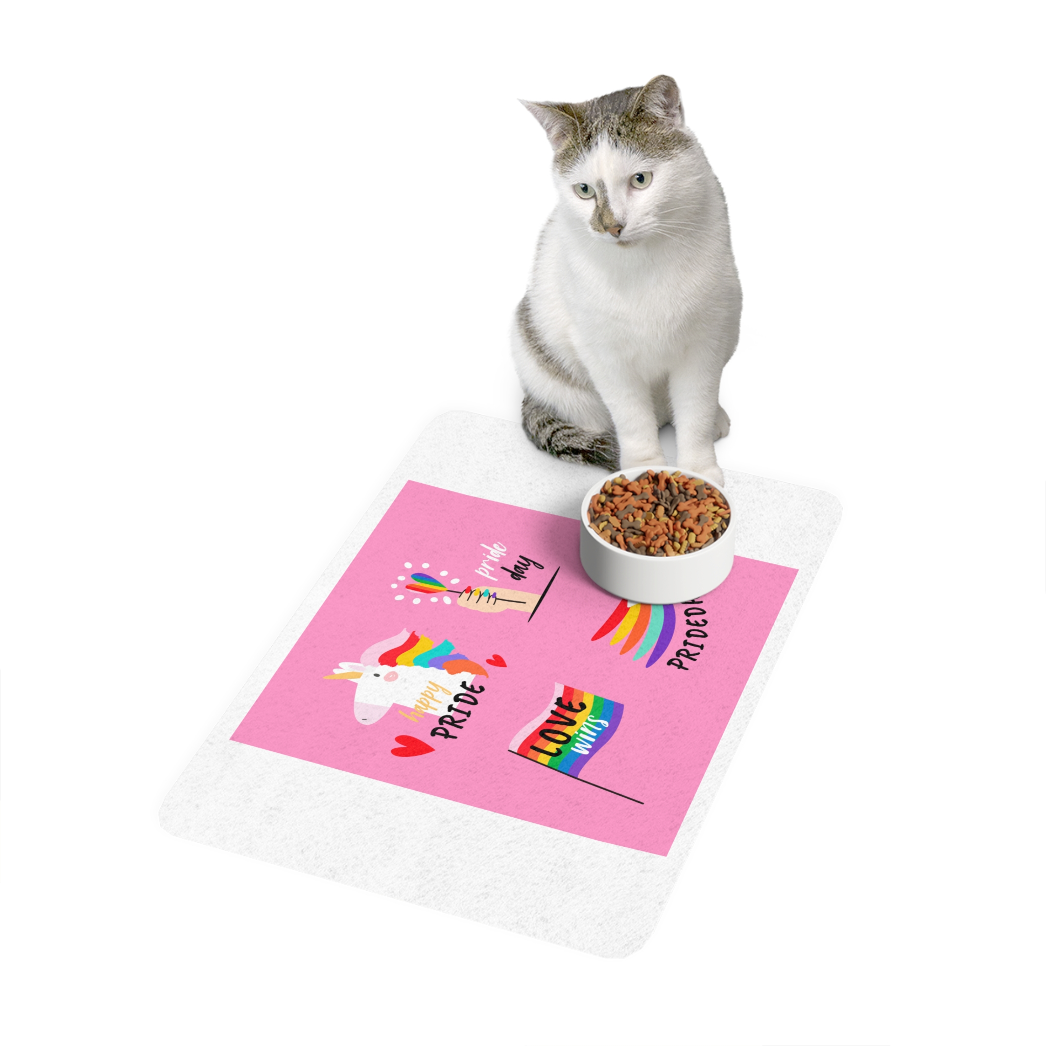 Pride Day Label Collection Theme Pet Food Mat 12x18 - Image 3