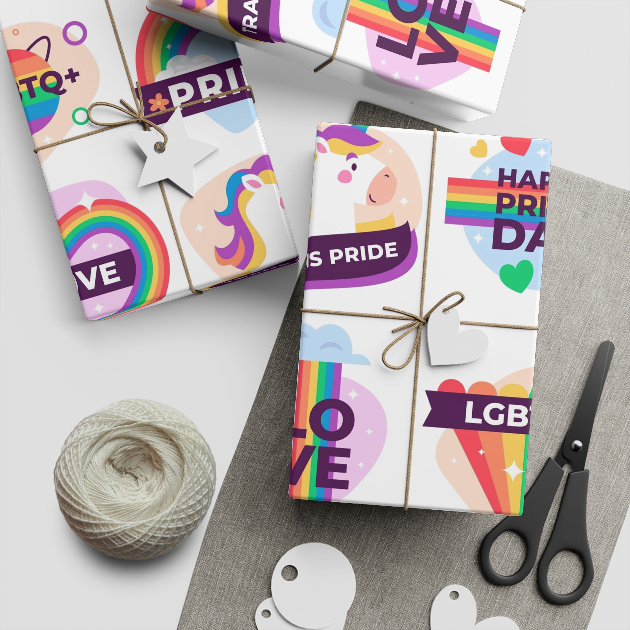 Labels Design Pride Day Event Gift Wrapping Paper Sheets 1pc - Image 2